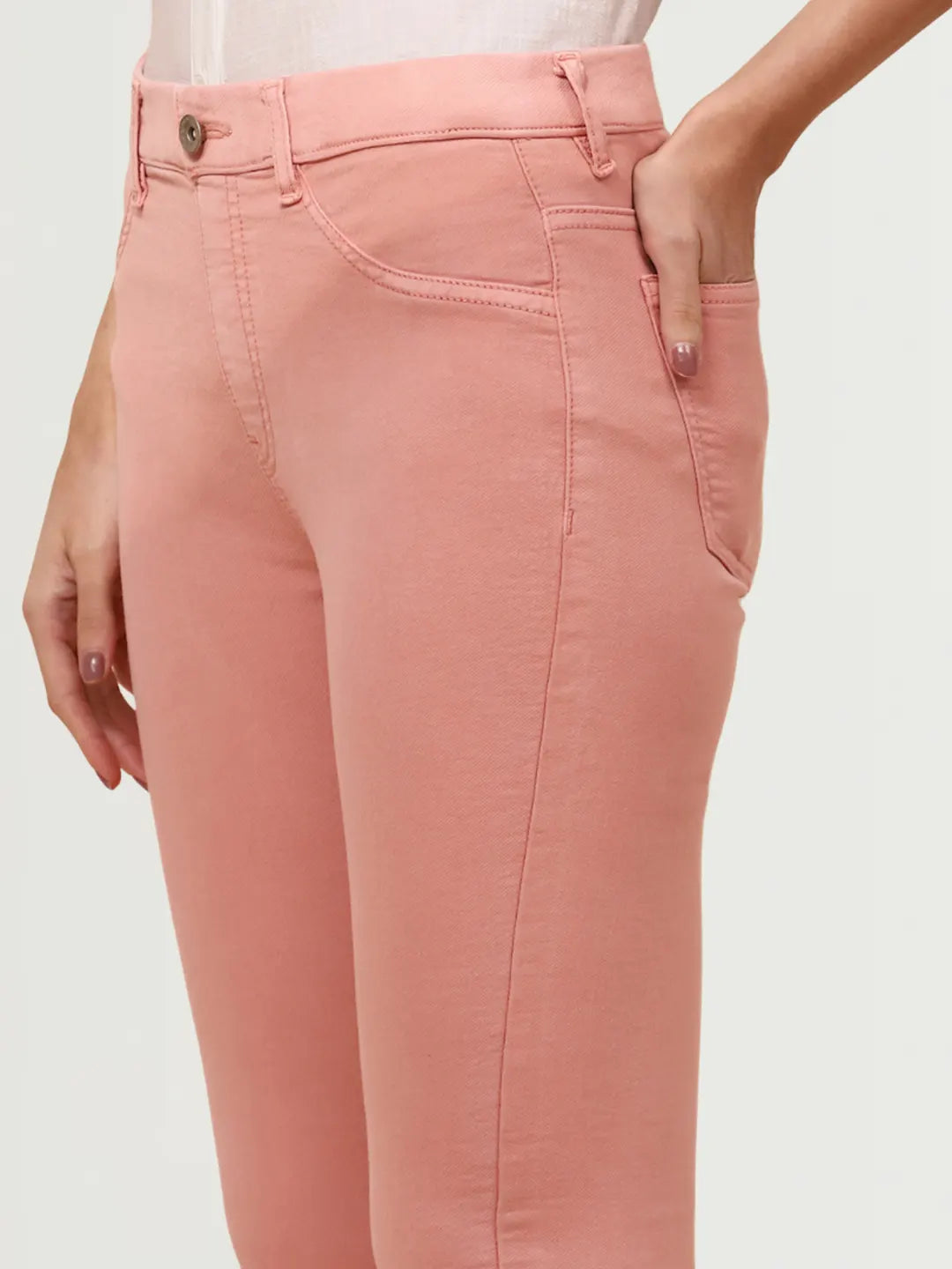 Pink Cotton Blend Slim Fit Jegging - Global Republic