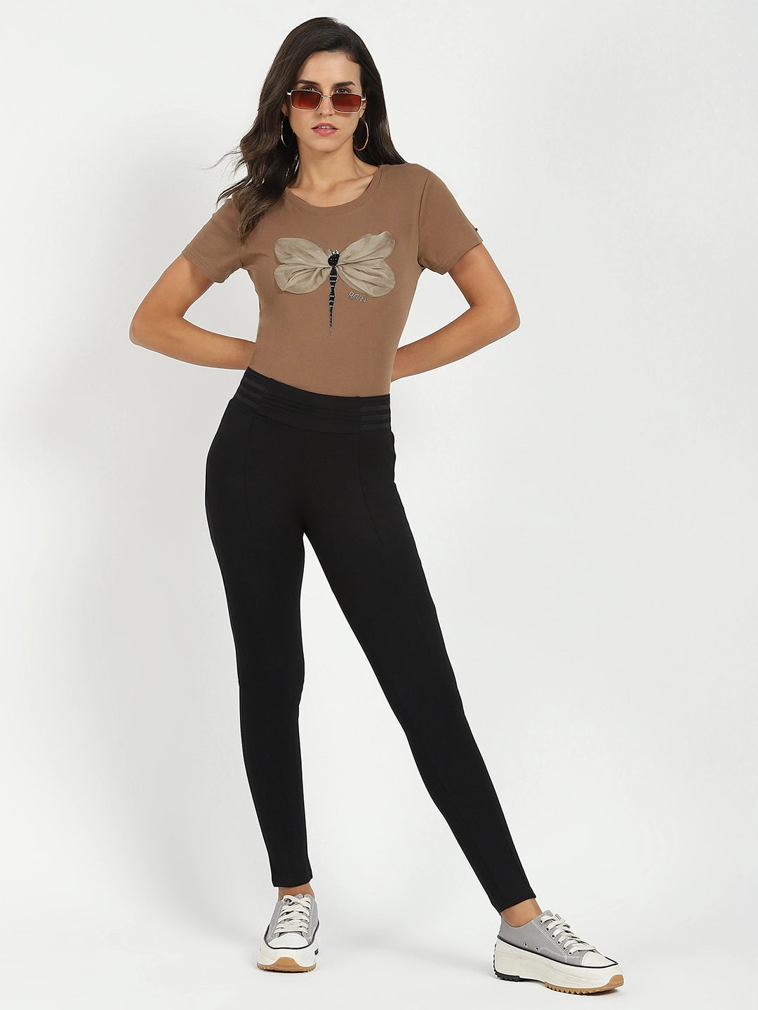 Black Stretchable Slim Jegging - Global Republic
