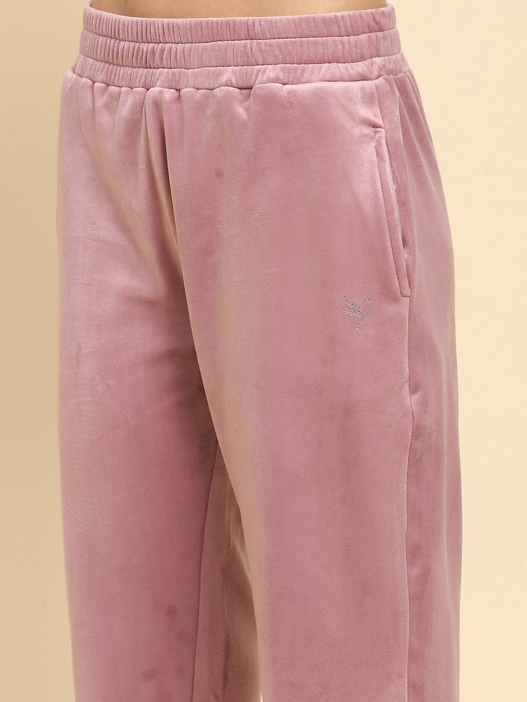 Mauve Velvet Relaxed Winter Nightsuit - Global Republic