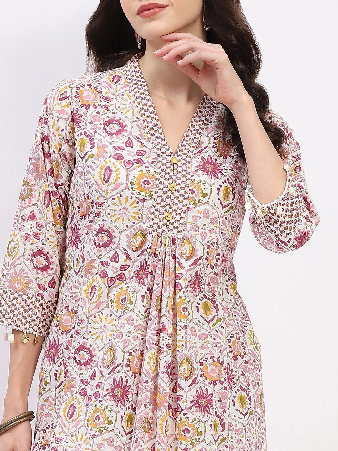 Cotton Floral Kurta Set - Global Republic