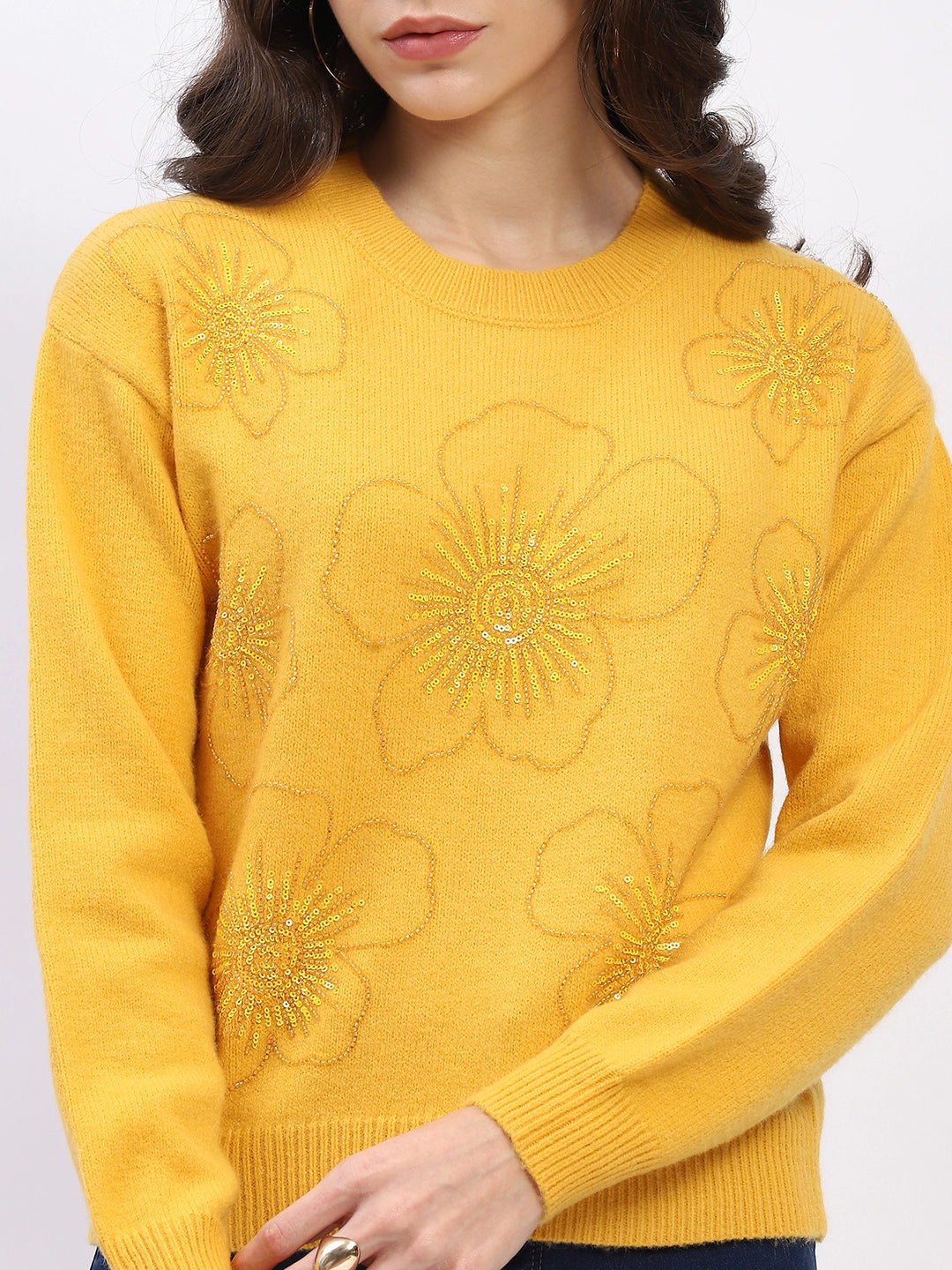 Floral Embellished Winter Pullover - Global Republic