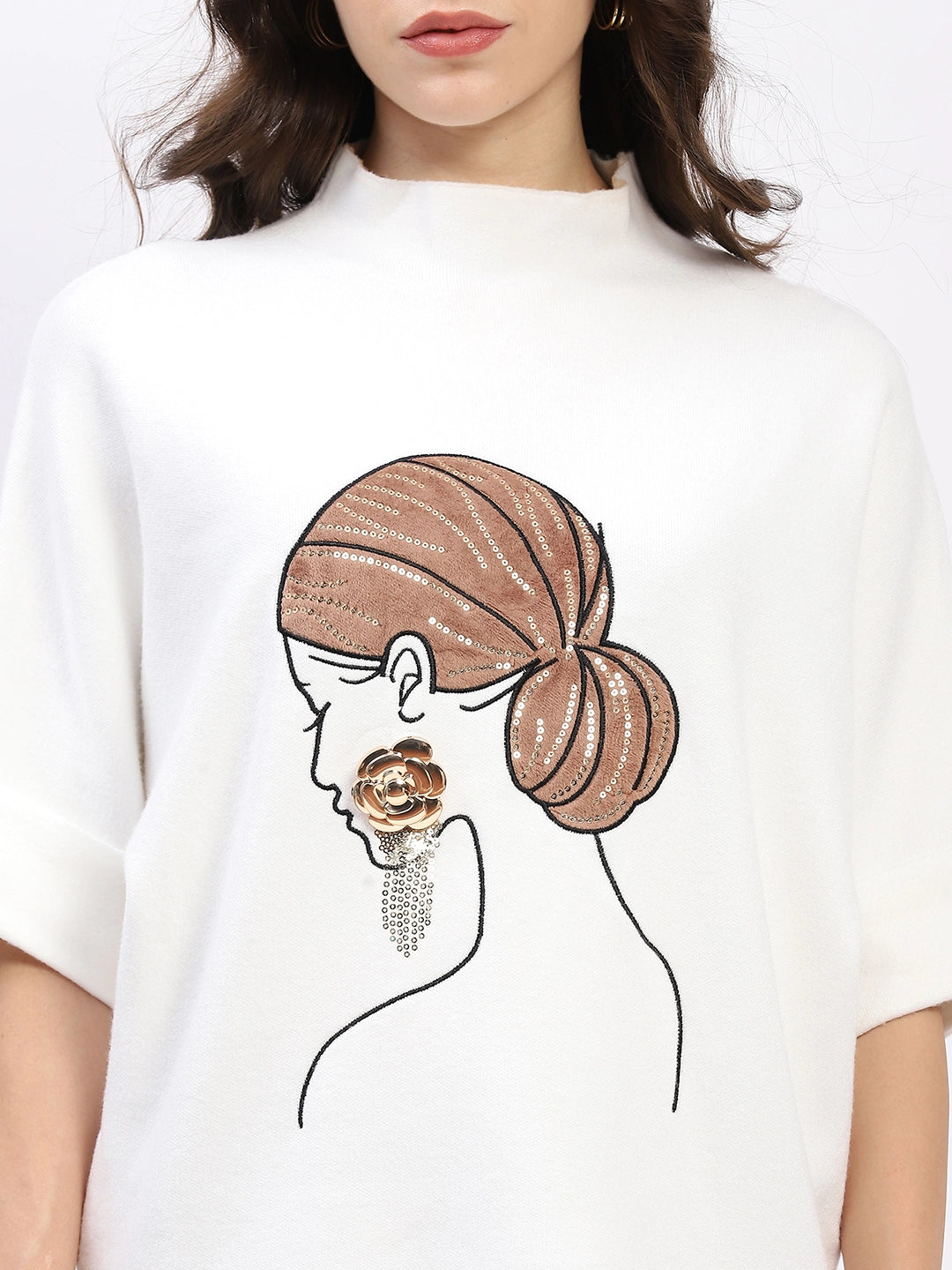 Embroidered Kimono-Sleeve Pullover - Global Republic