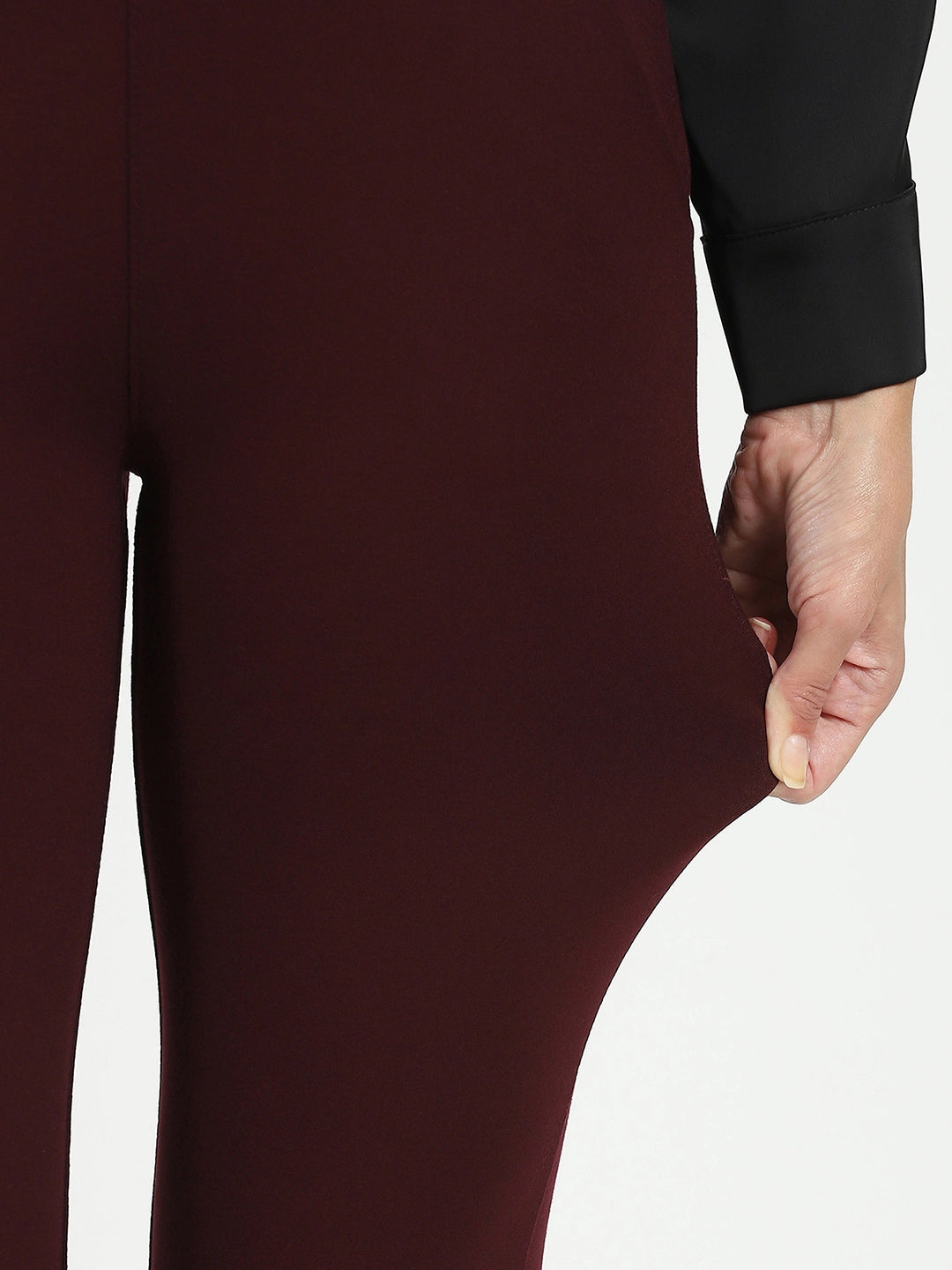 Burgundy Stretchable Bootcut Trouser - Global Republic