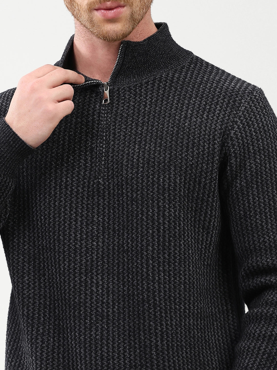 Woven Pattern Winter Pullover - Global Republic