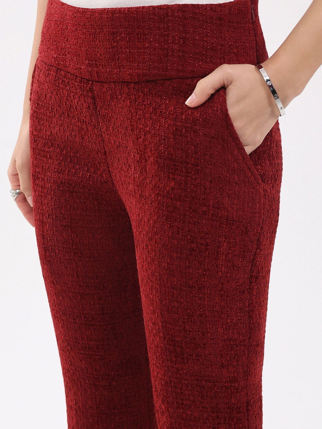 Maroon Wool Blend Co-ord Set - Global Republic