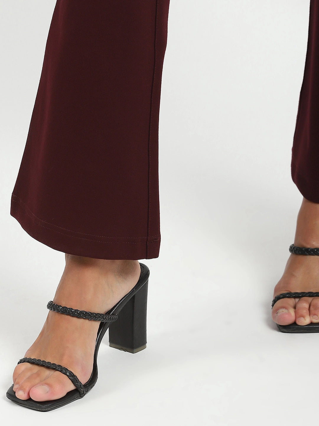 Burgundy Stretchable Bootcut Trouser - Global Republic