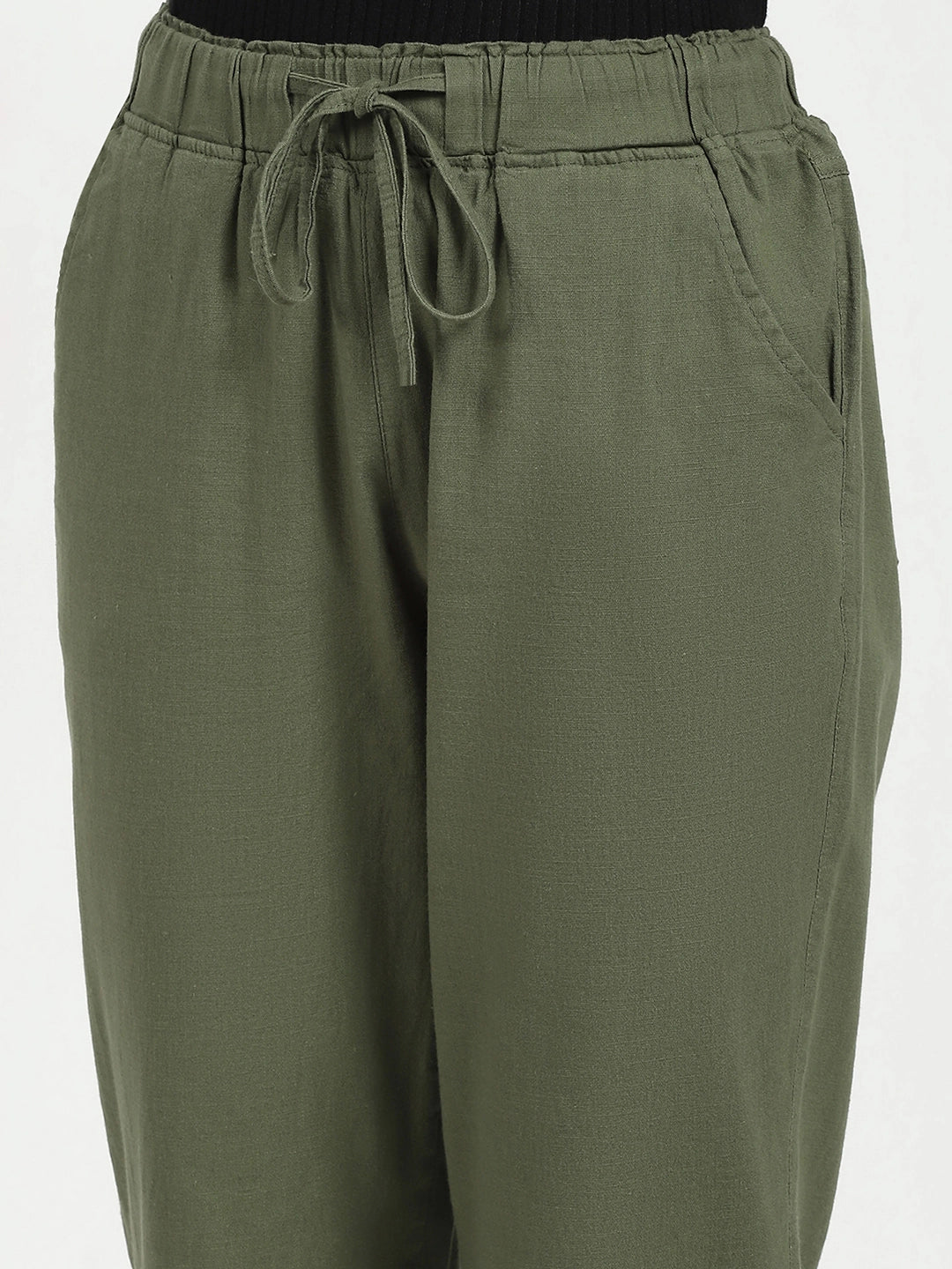 Olive Regular Fit Cotton Lower - Global Republic