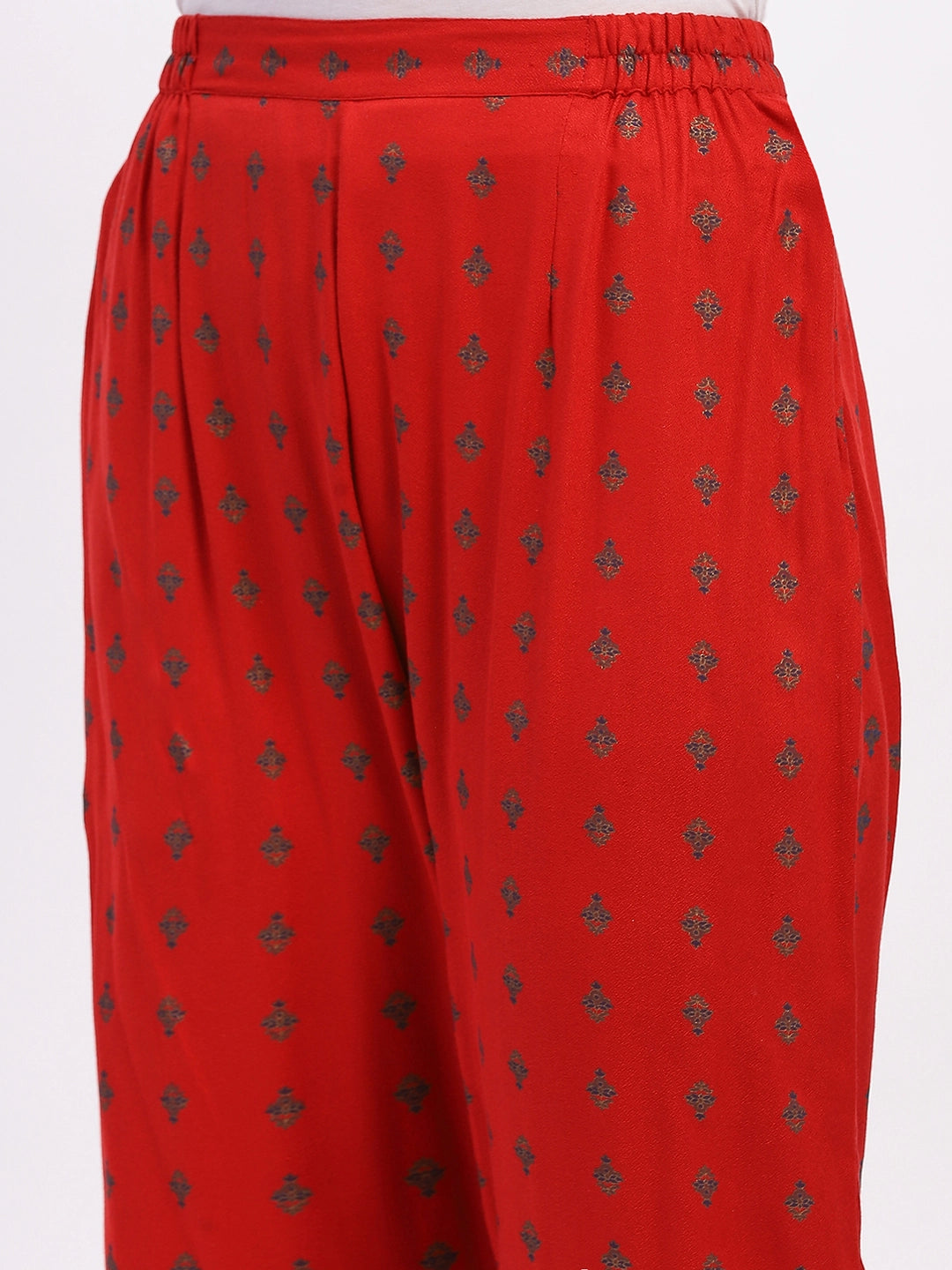 Foil-Printed Muslin Anarkali Suit Set - Global Republic