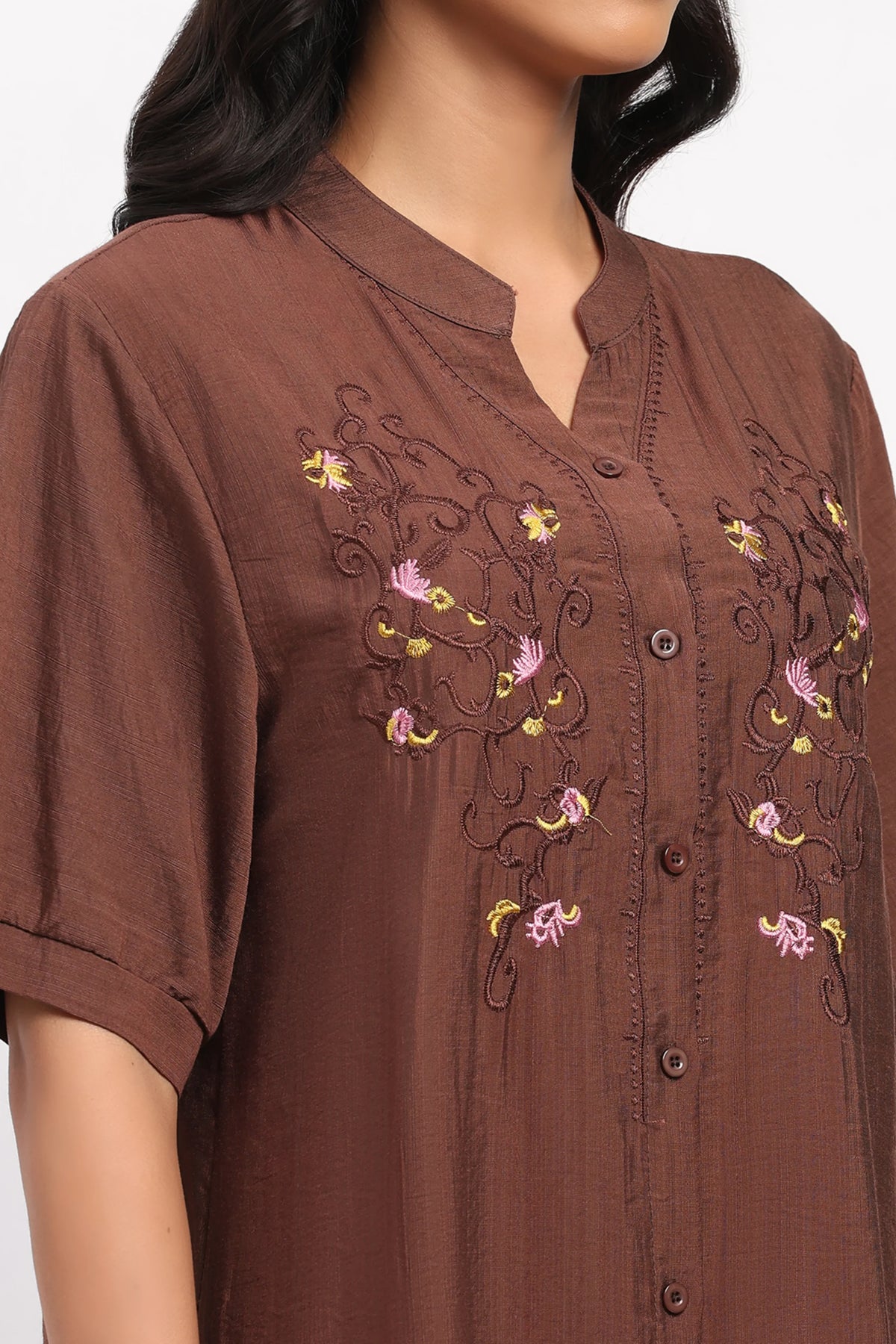 Coffee Brown Floral Set-Global Republic