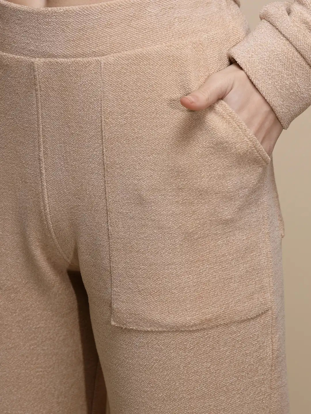 Beige Striped ester Co-ord Set - Global Republic