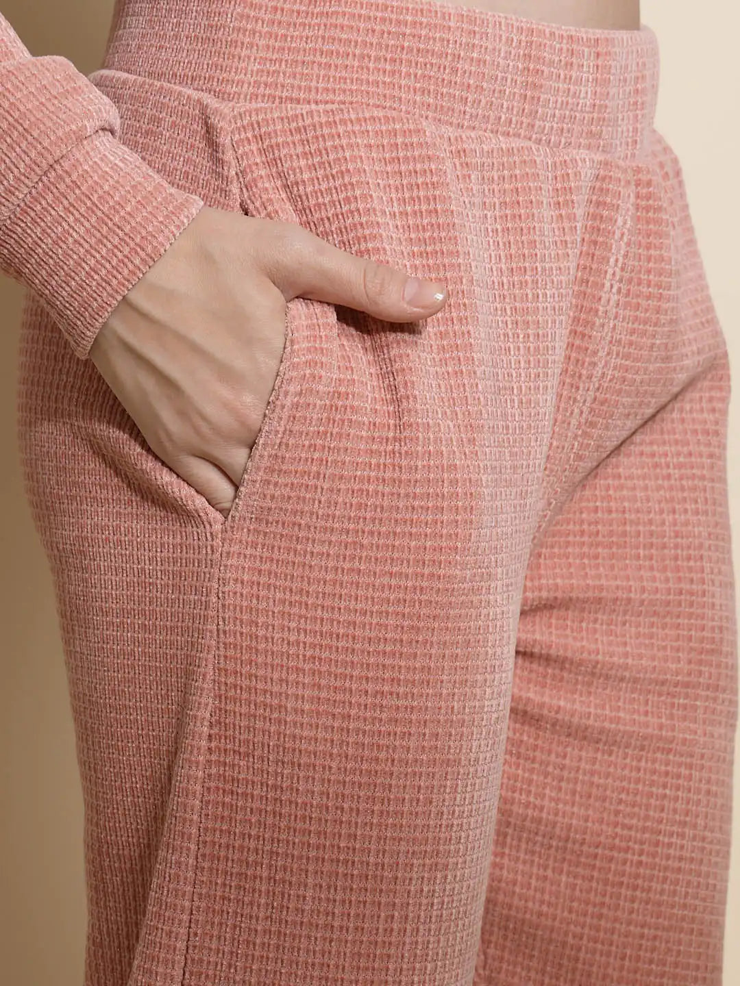 Pink Solid Cotton Blend Co-ord Set - Global Republic