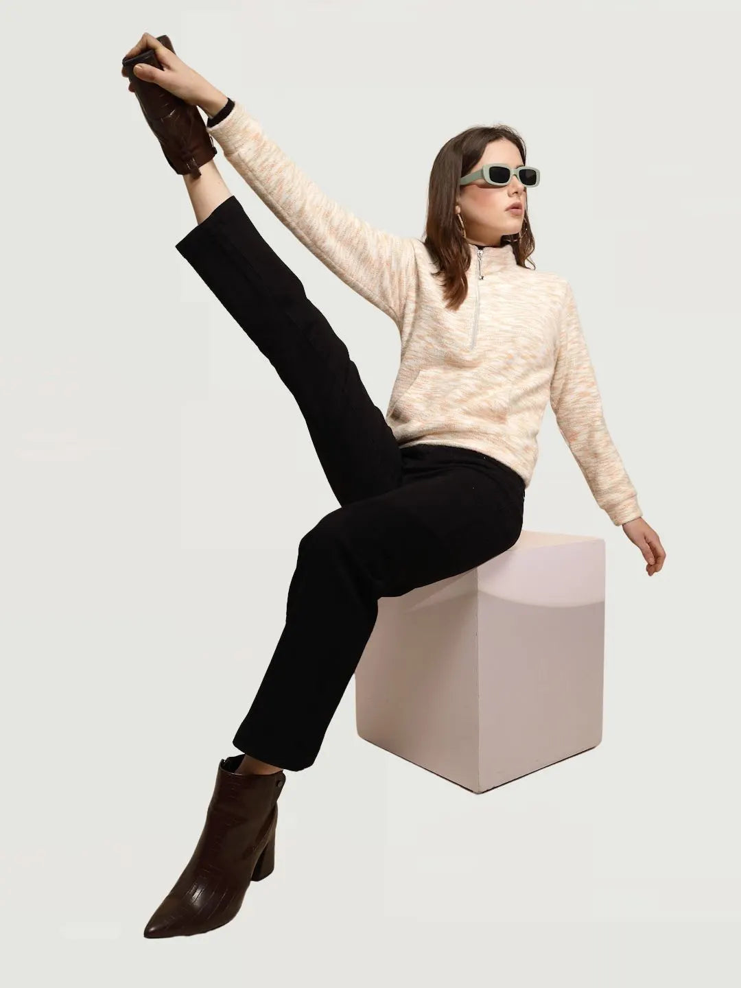 Black High Rise Straight fit Jeans - Global Republic