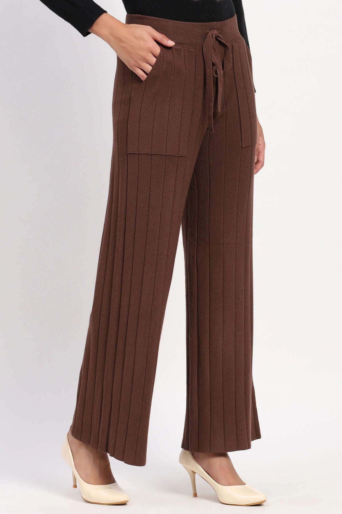 Coffee Self Striped Winter Lower-Global Republic