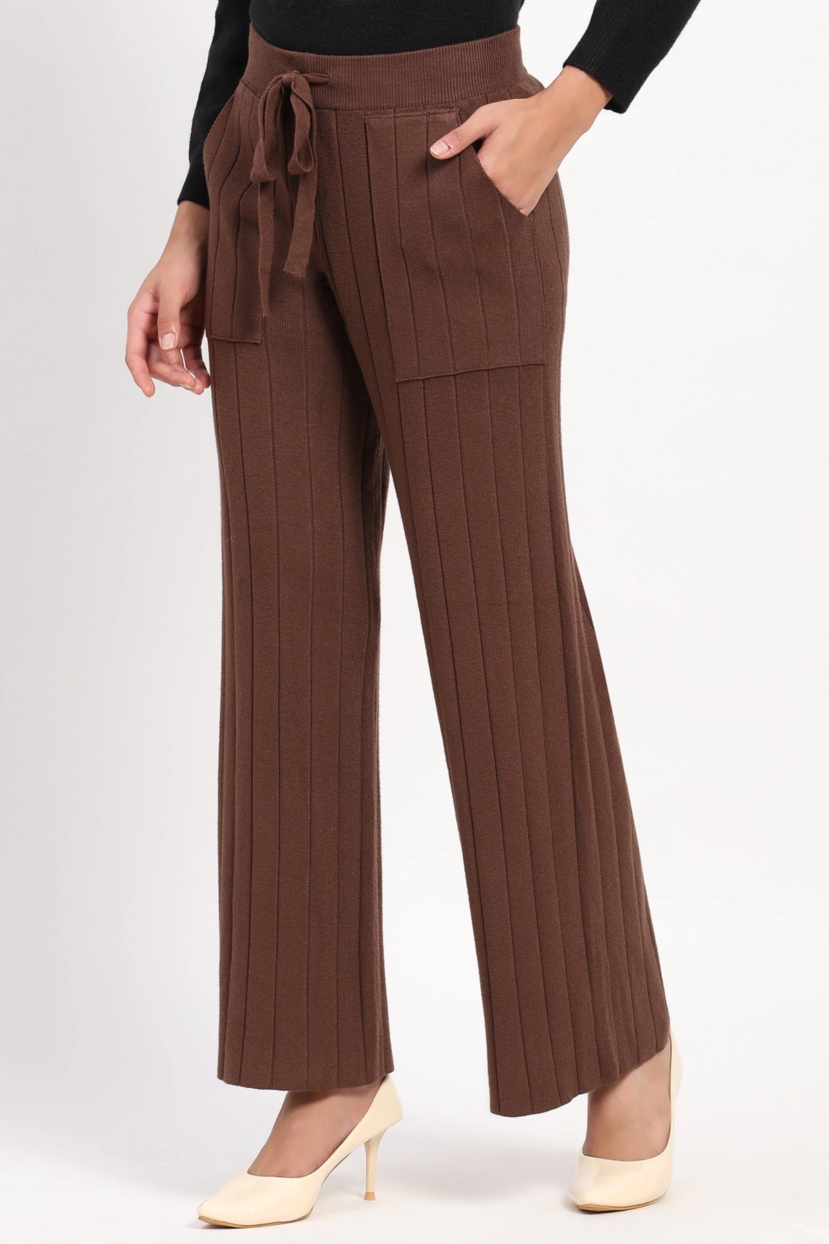 Coffee Self Striped Winter Lower-Global Republic
