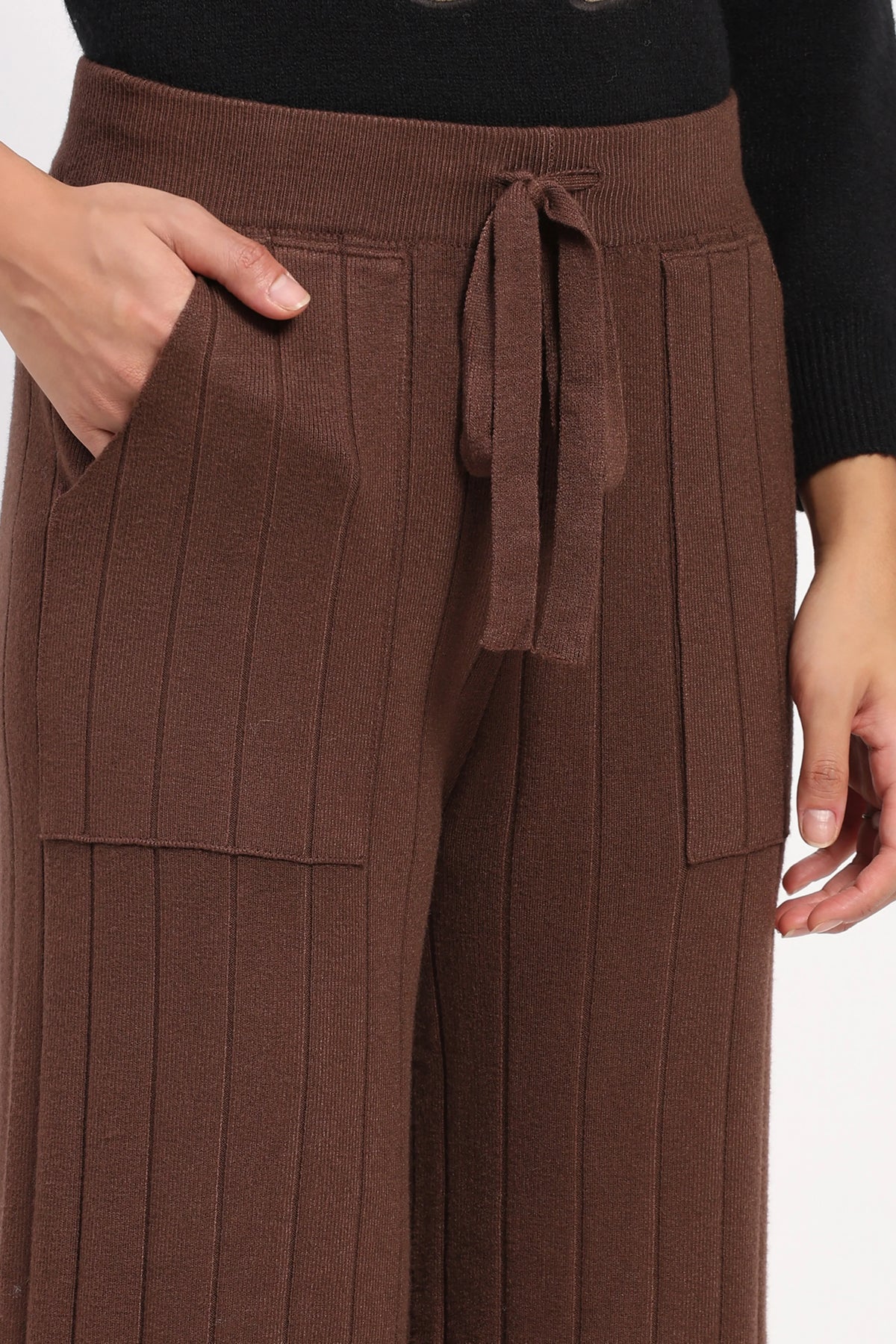 Coffee Self Striped Winter Lower-Global Republic