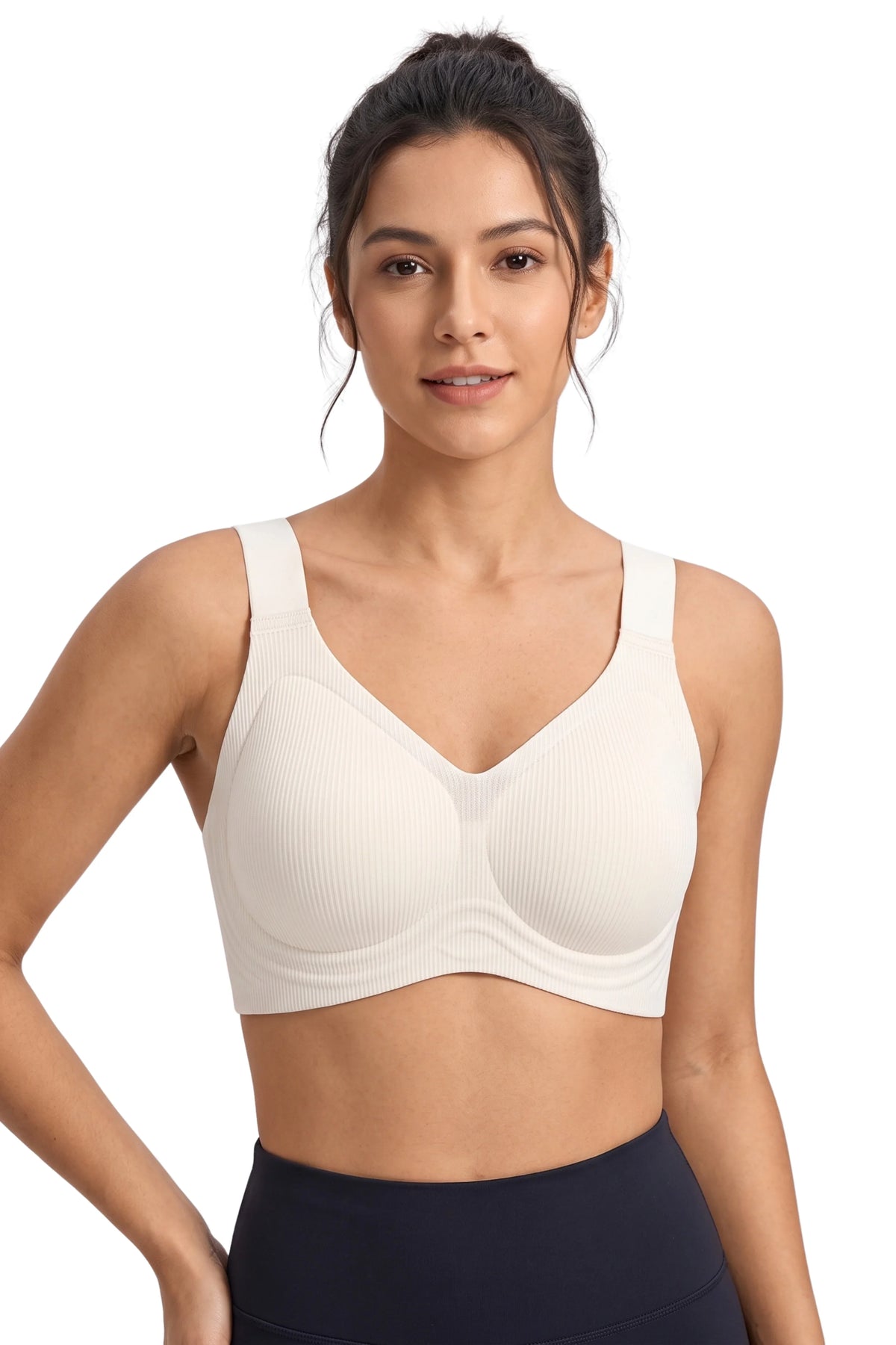 Cream Seamless Lightly Padded Bra-Global Republic