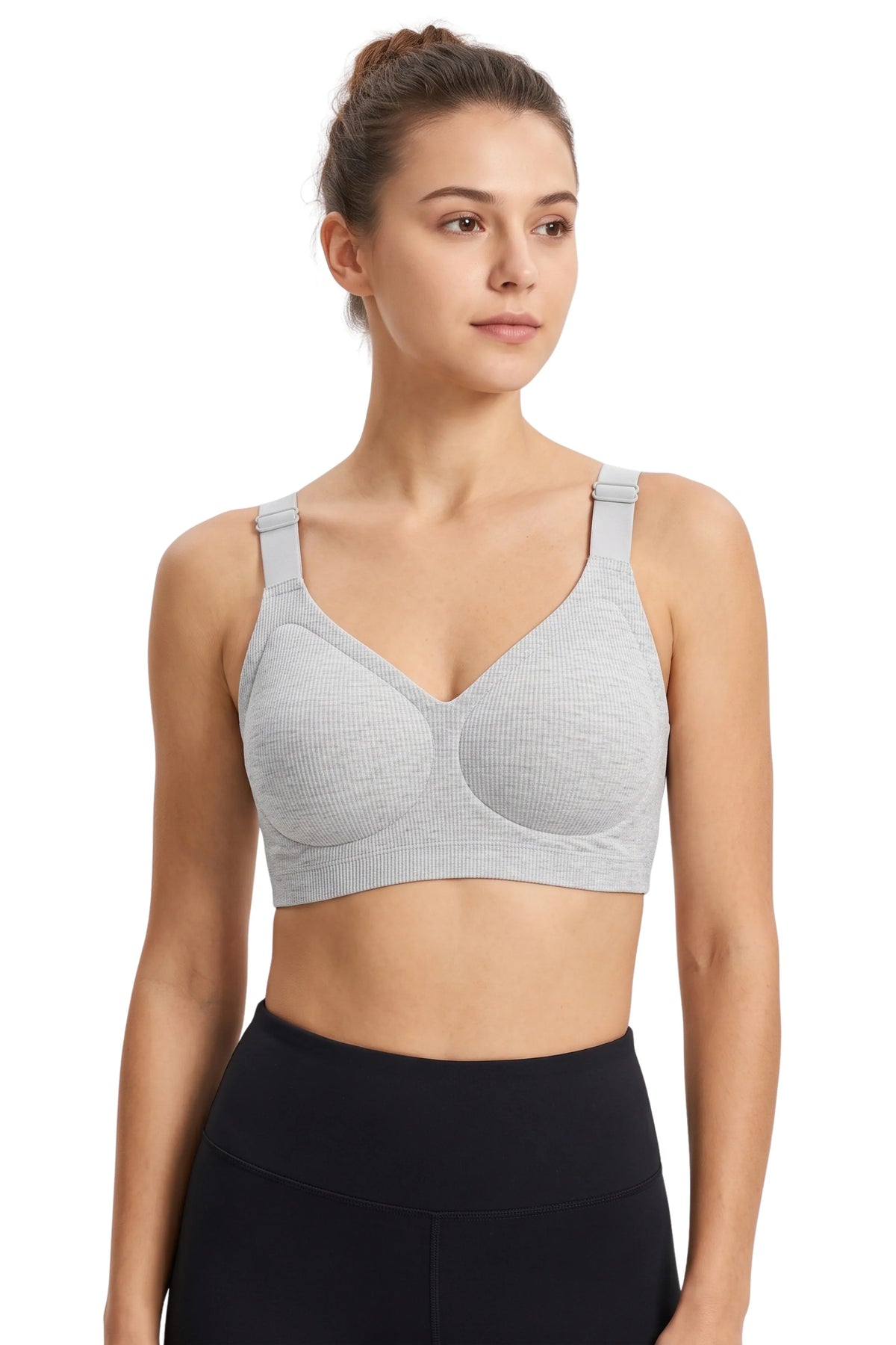 Light Grey Seamless Lightly Padded Bra-Global Republic