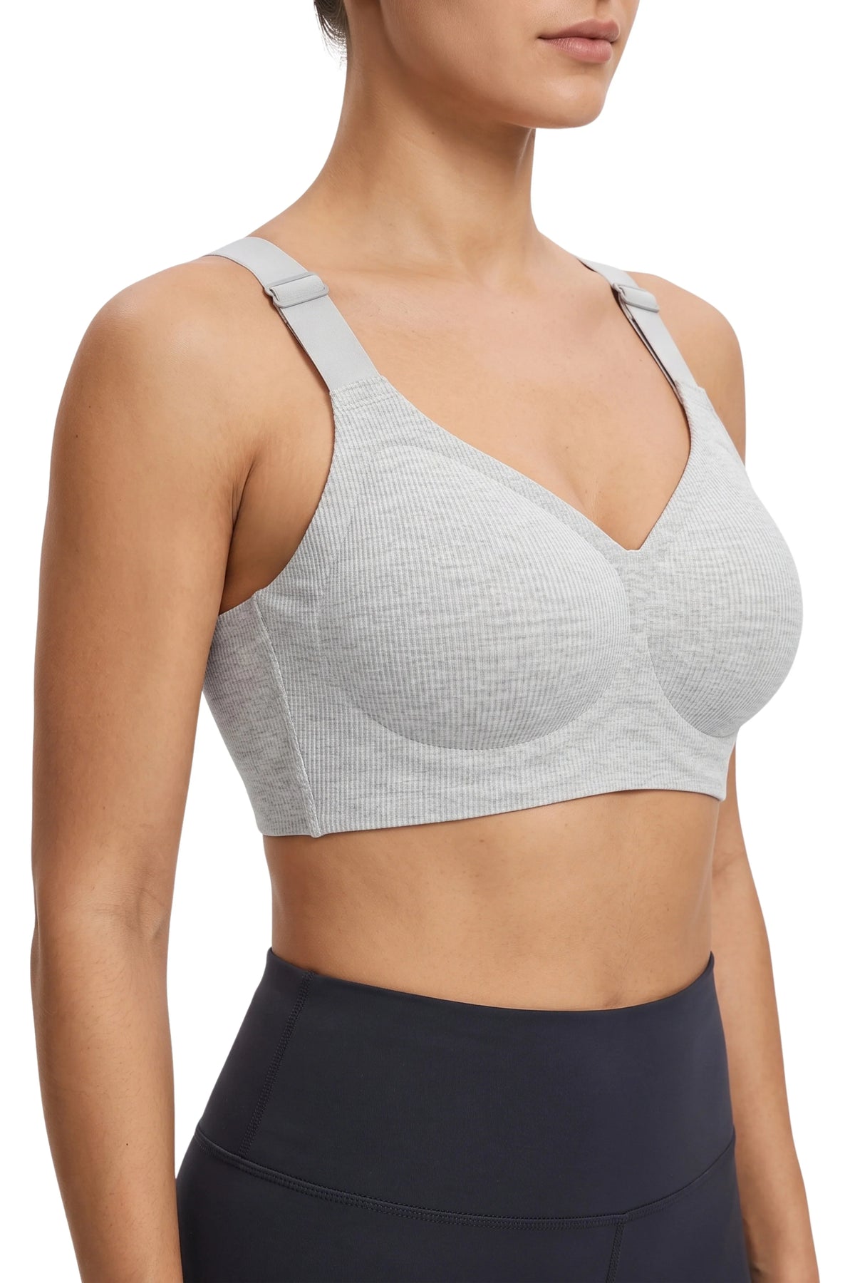 Light Grey Seamless Lightly Padded Bra-Global Republic