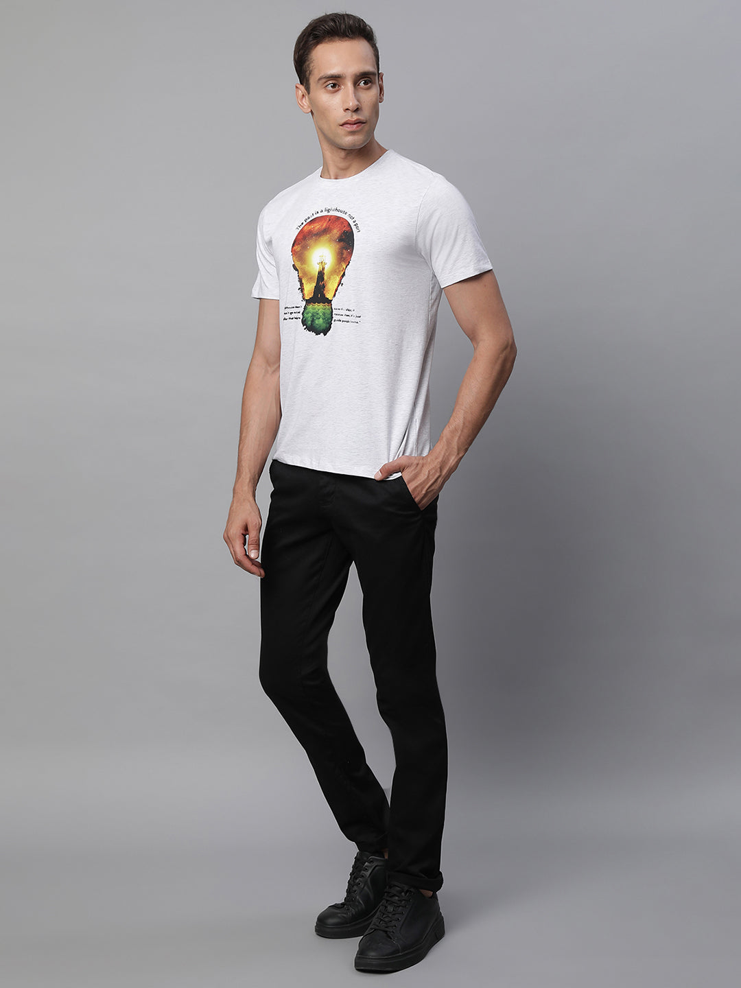 Mens Black Polyester Solid Trouser