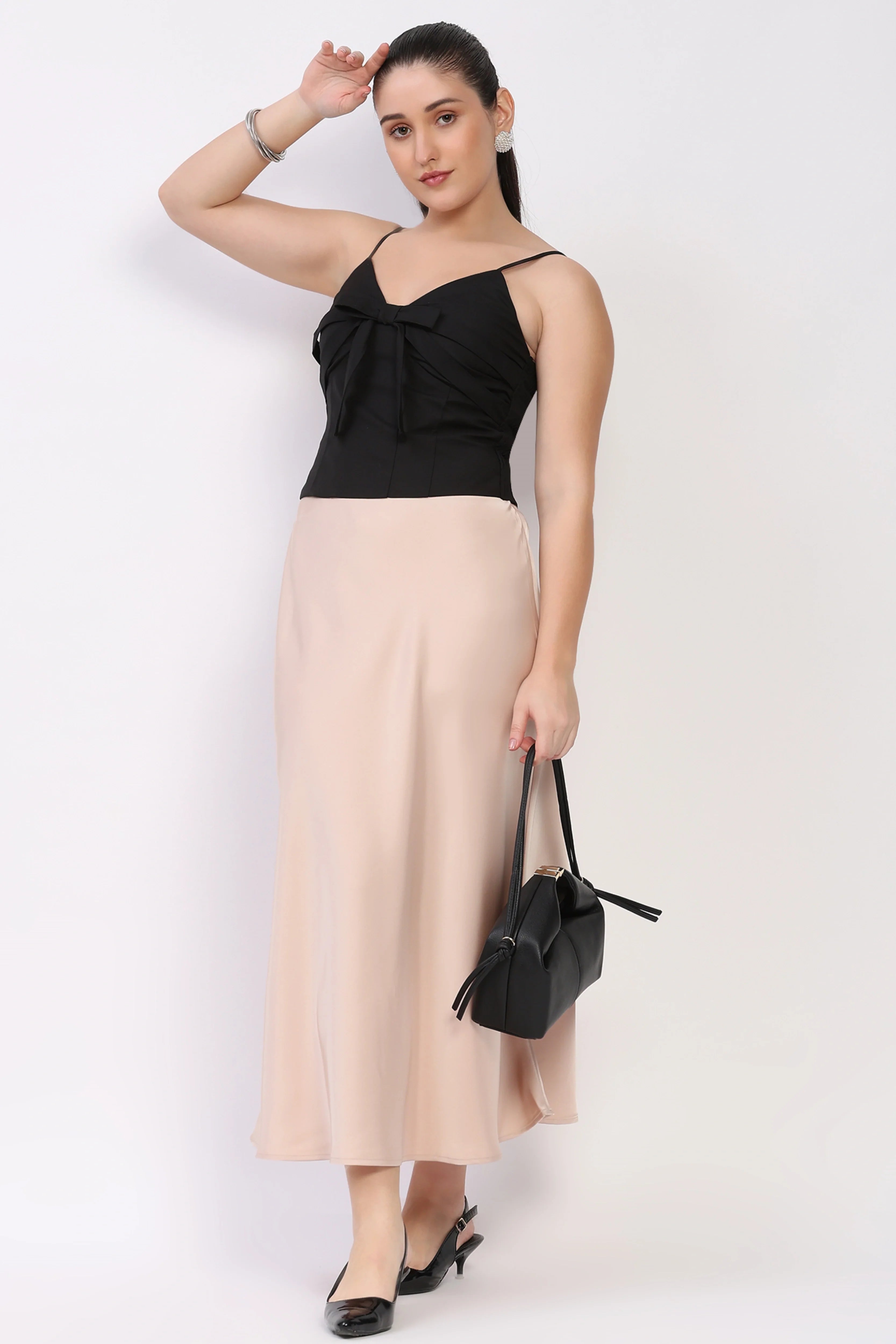 Black Bow-Detail Bralette Top-Global Republic