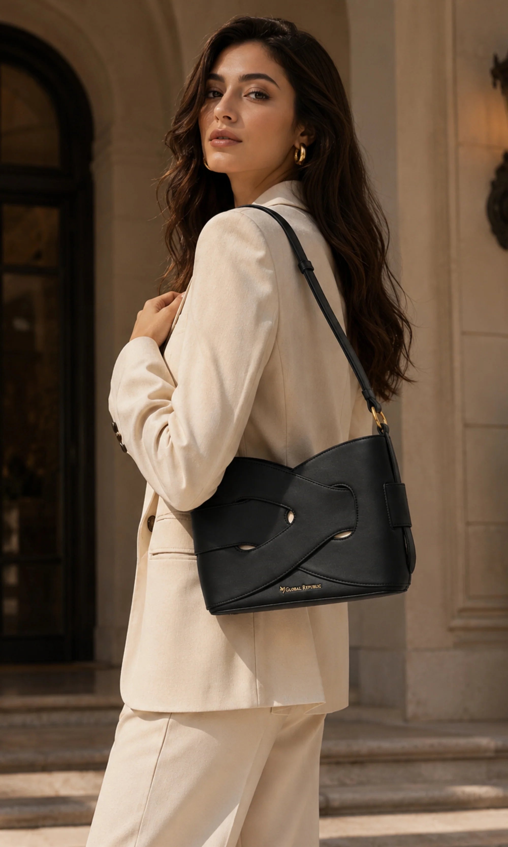 Black Braided Sling Bag-Global Republic