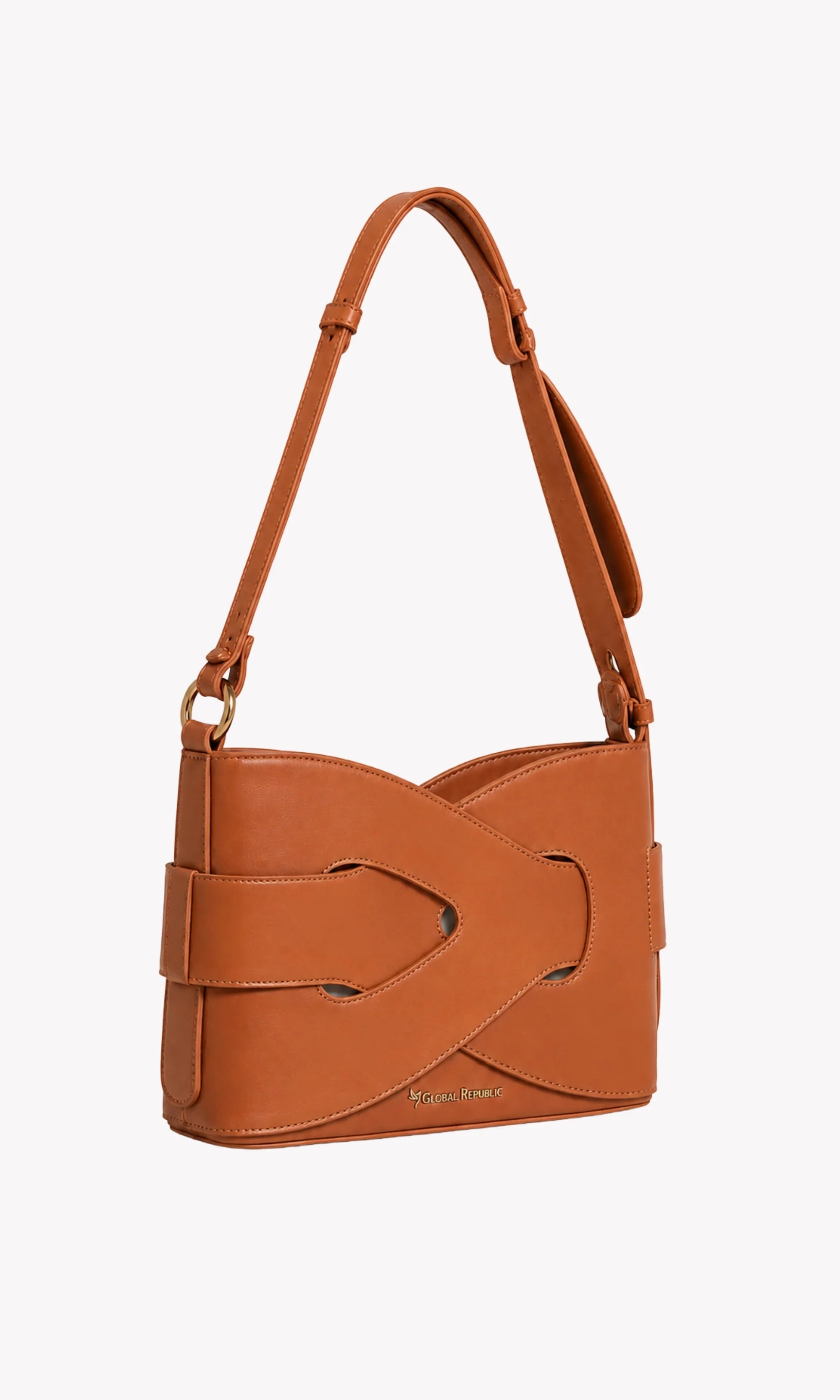 Tan Braided Sling Bag-Global Republic