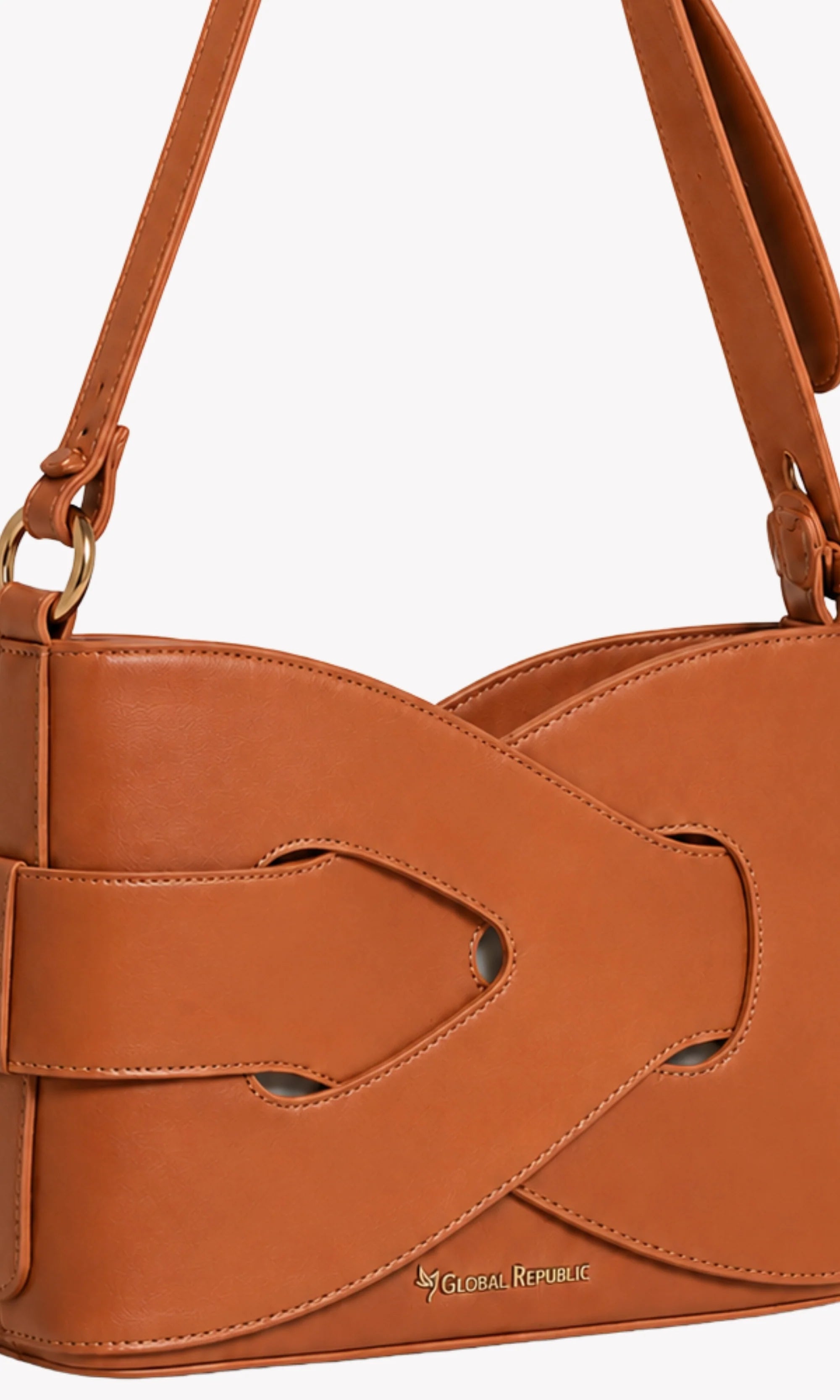 Tan Braided Sling Bag-Global Republic