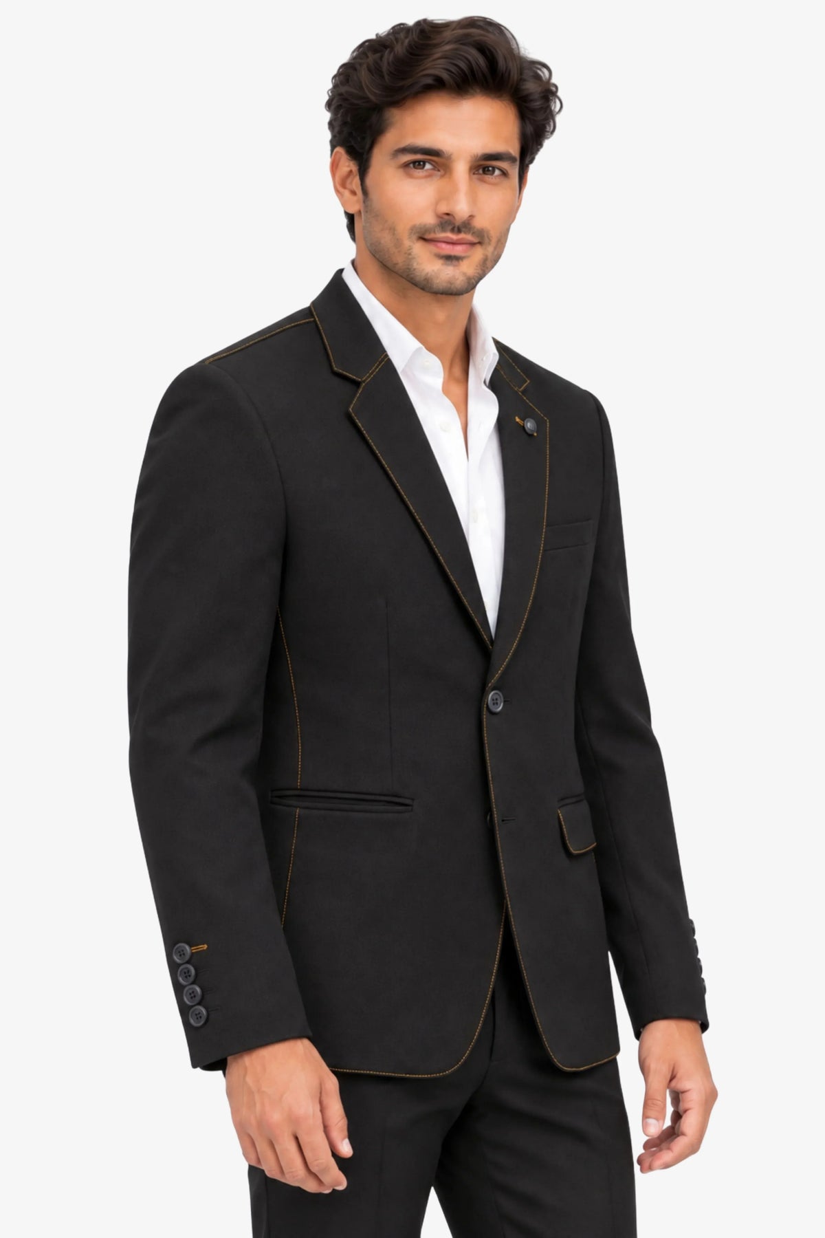 Black Contrast-Detail Coat-Global Republic