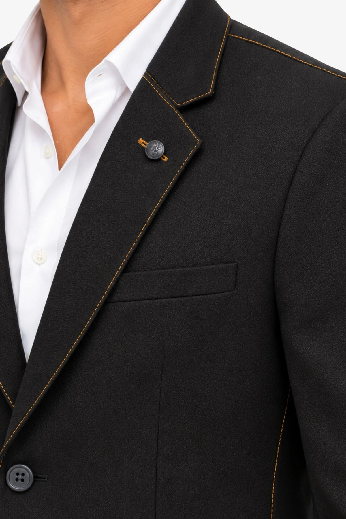 Black Contrast-Detail Coat-Global Republic