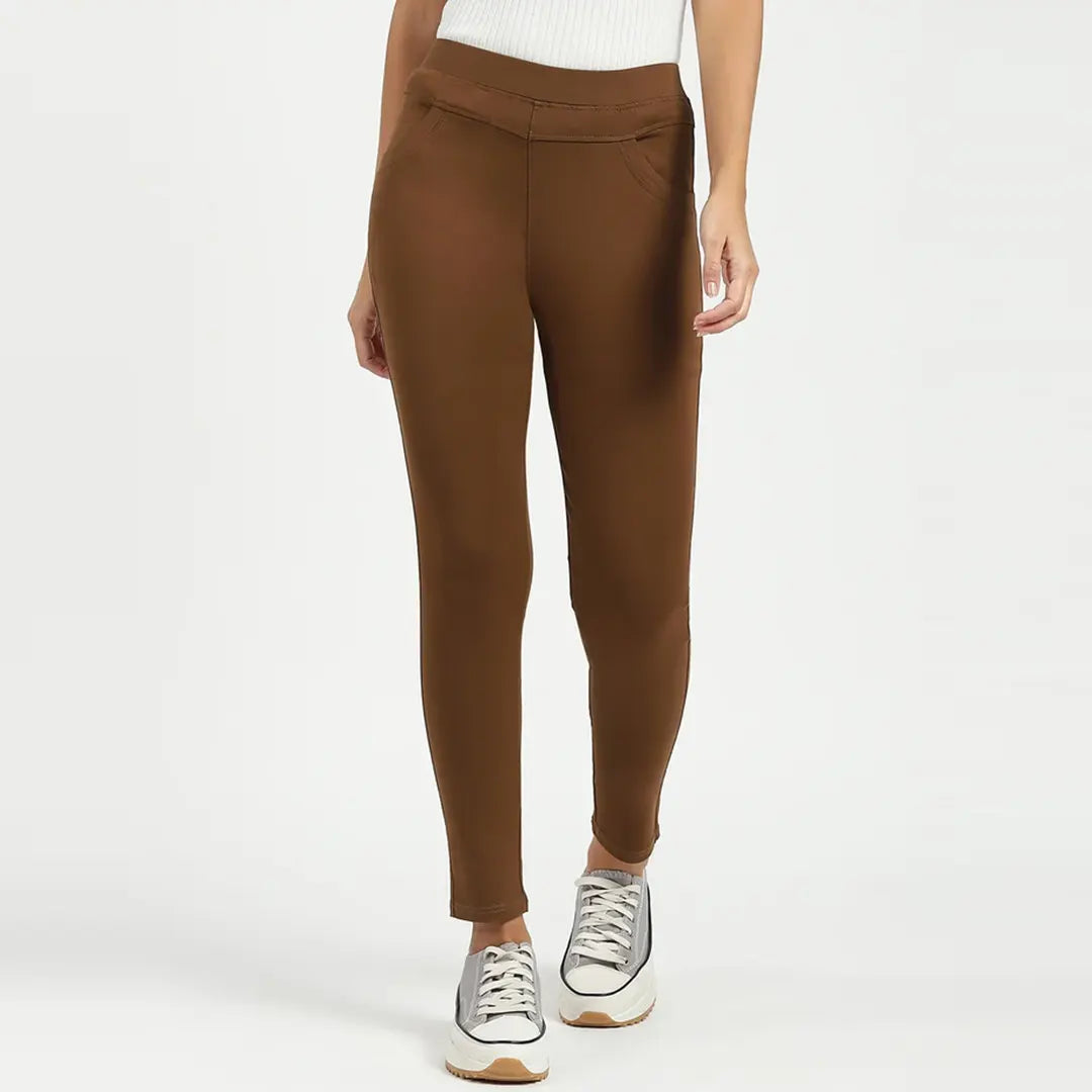 Brown Ultra Stretchable Jegging - Global Republic