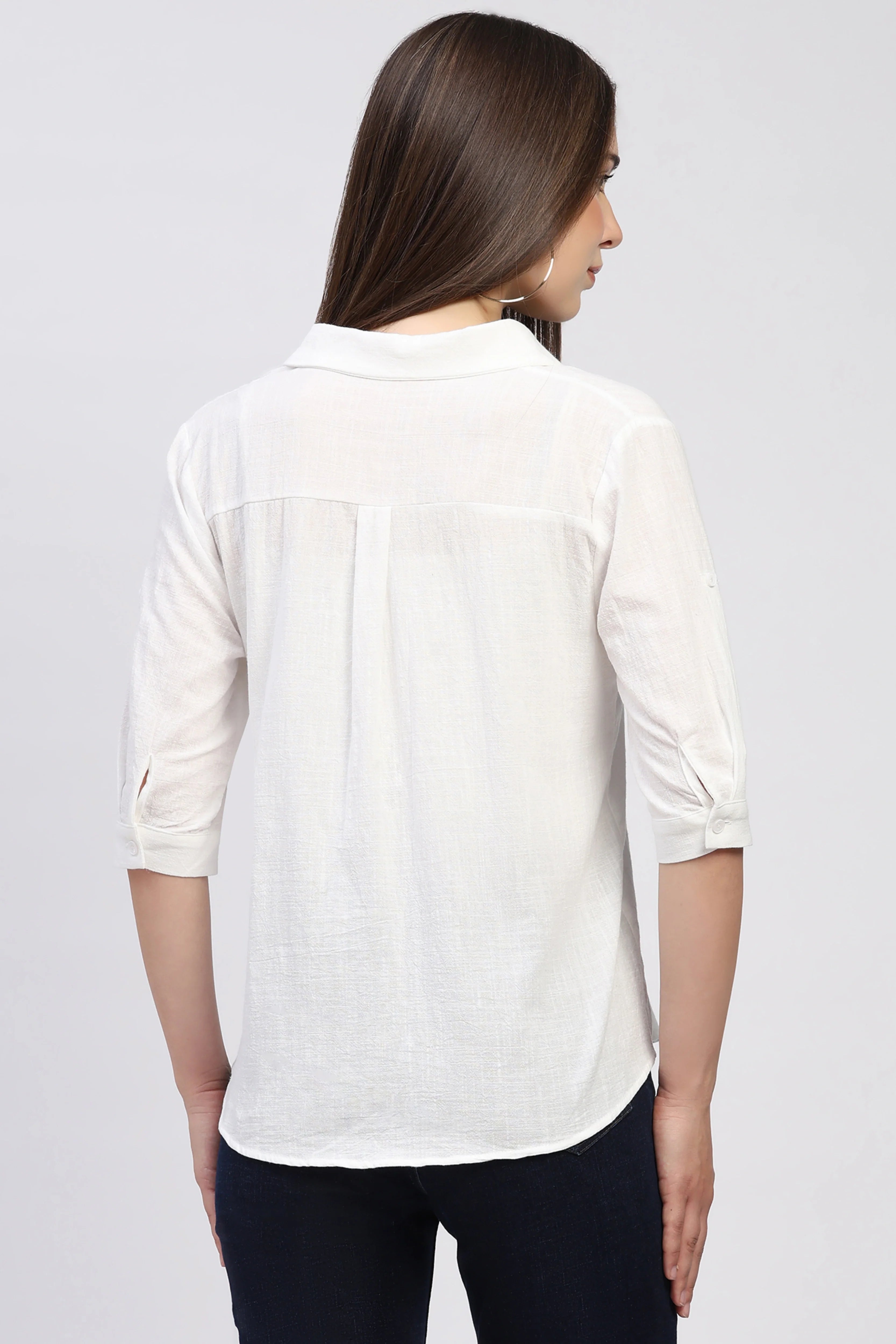 White Embroidered Shirt