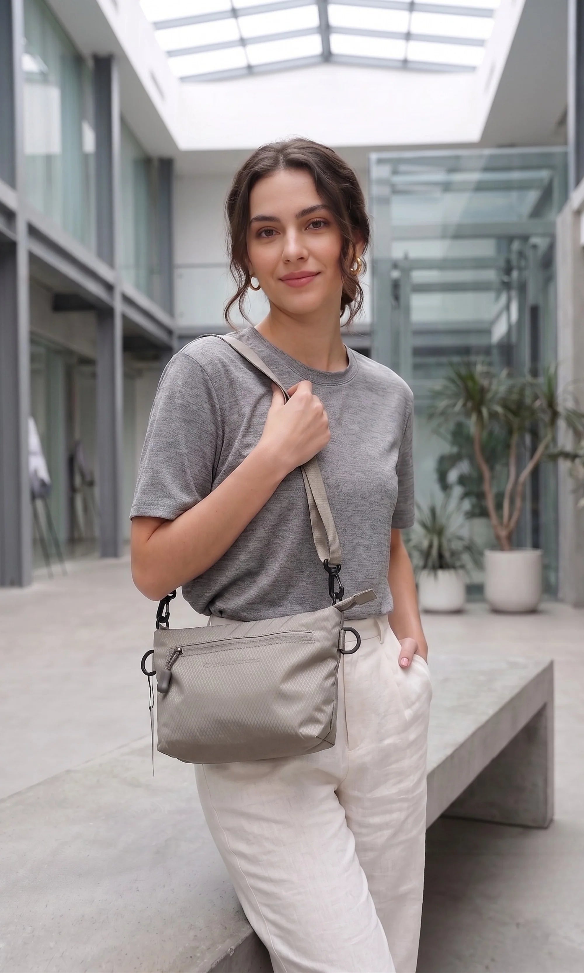 Grey Utility Kit Pouch Sling Bag-Global Republic