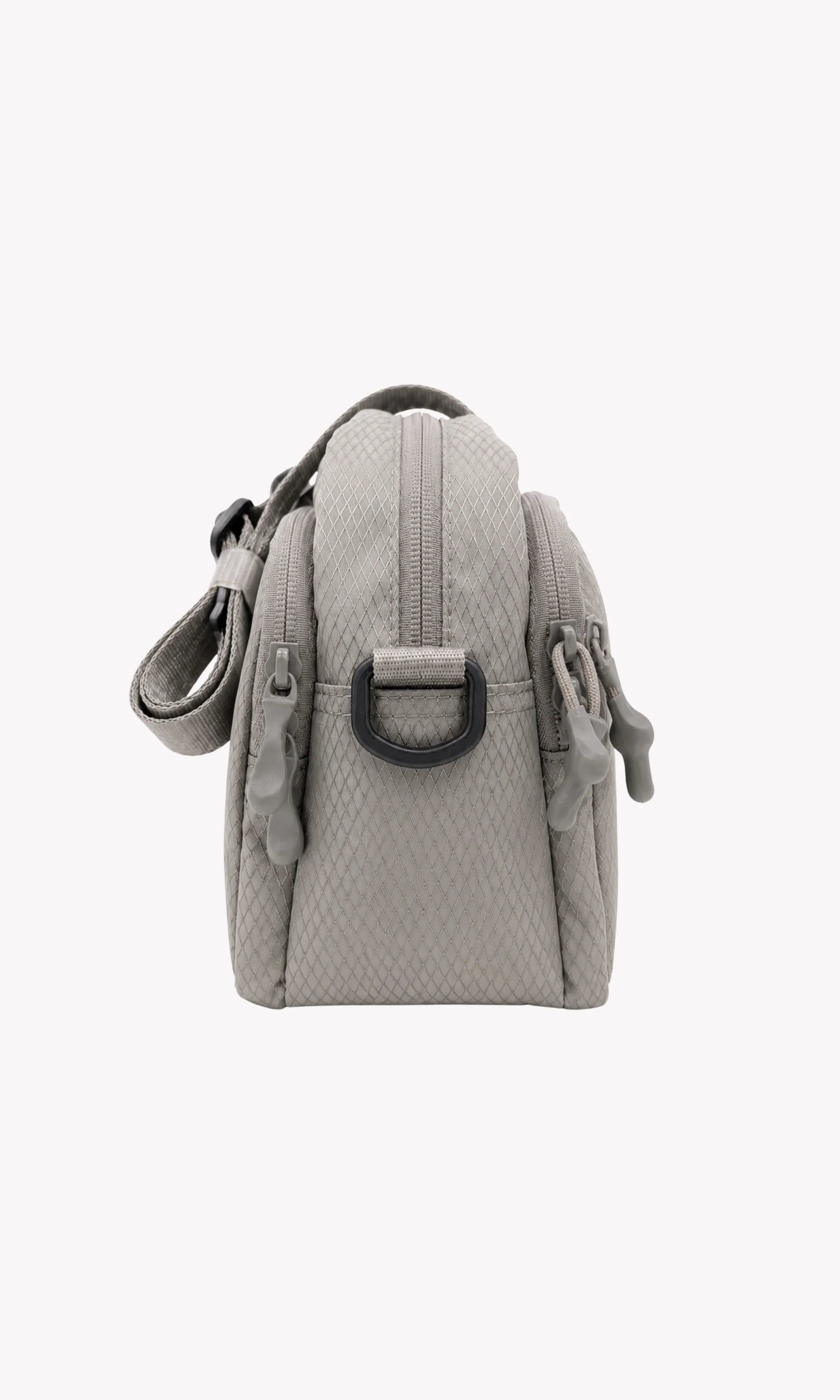 Grey Quilted Utility Sling Bag-Global Republic