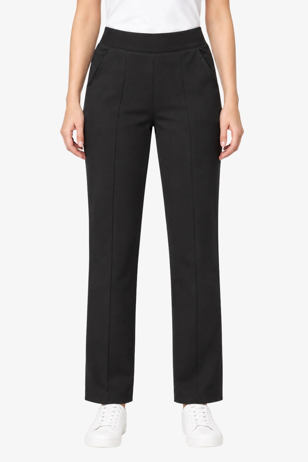 Black Stretchable Jegging Trousers-Global Republic