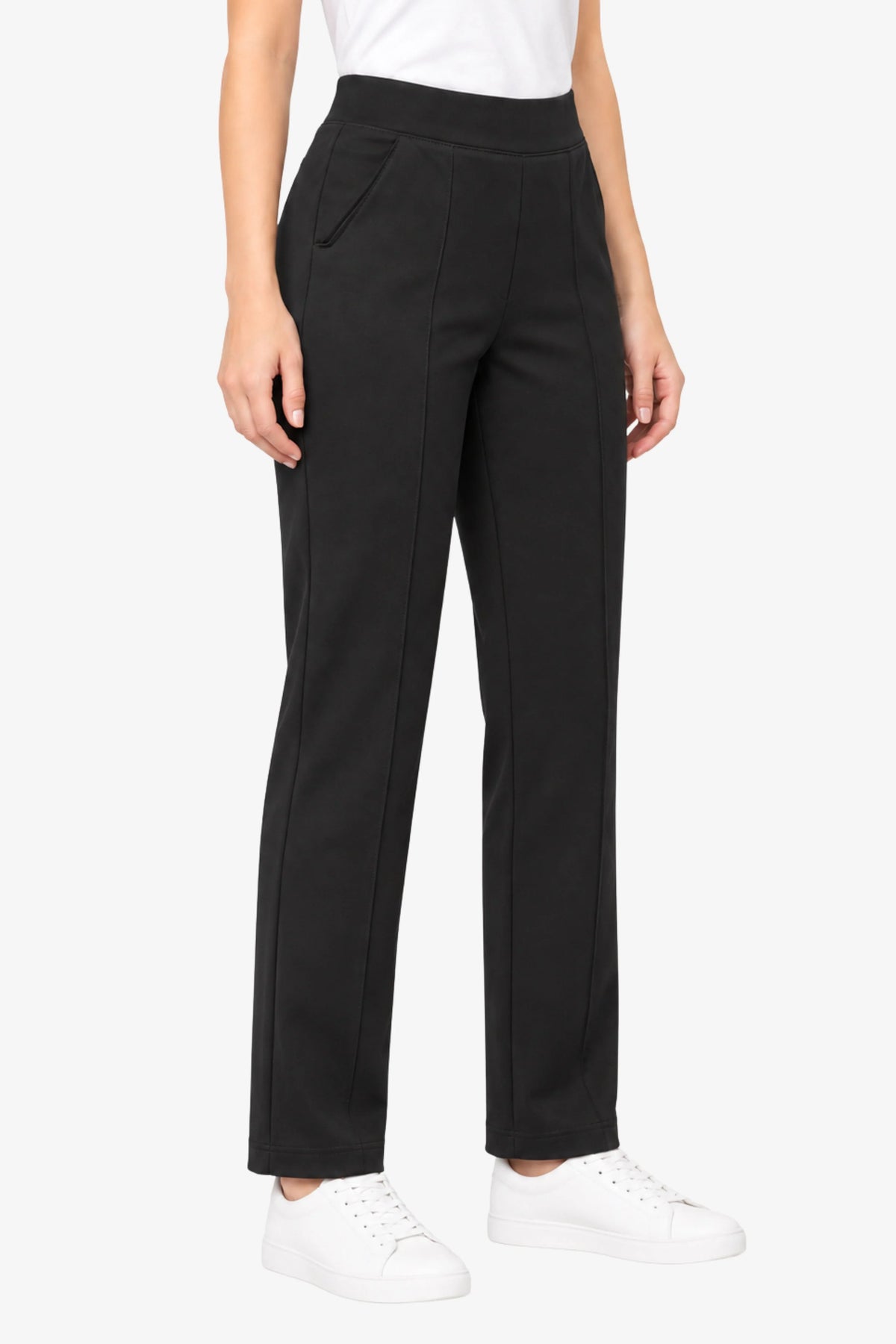 Black Stretchable Jegging Trousers-Global Republic