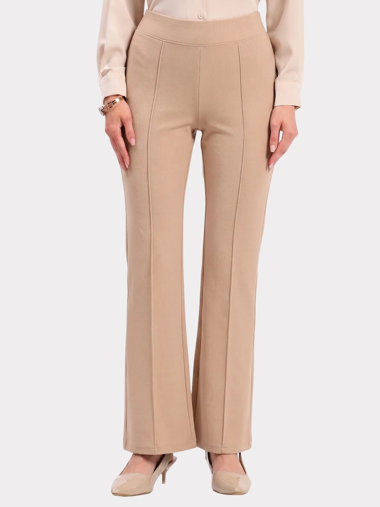 Beige Cotton Spandex Jeggings-Global Republic
