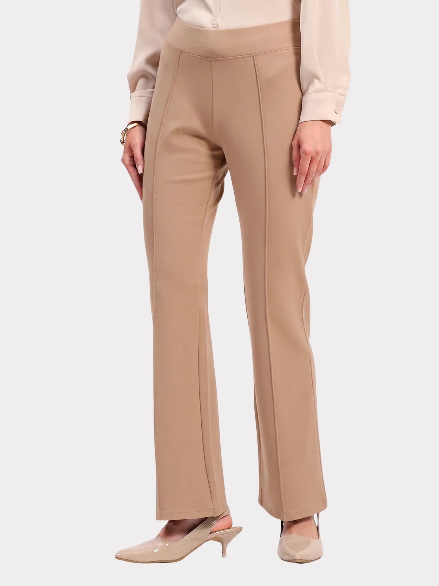 Beige Cotton Spandex Jeggings-Global Republic