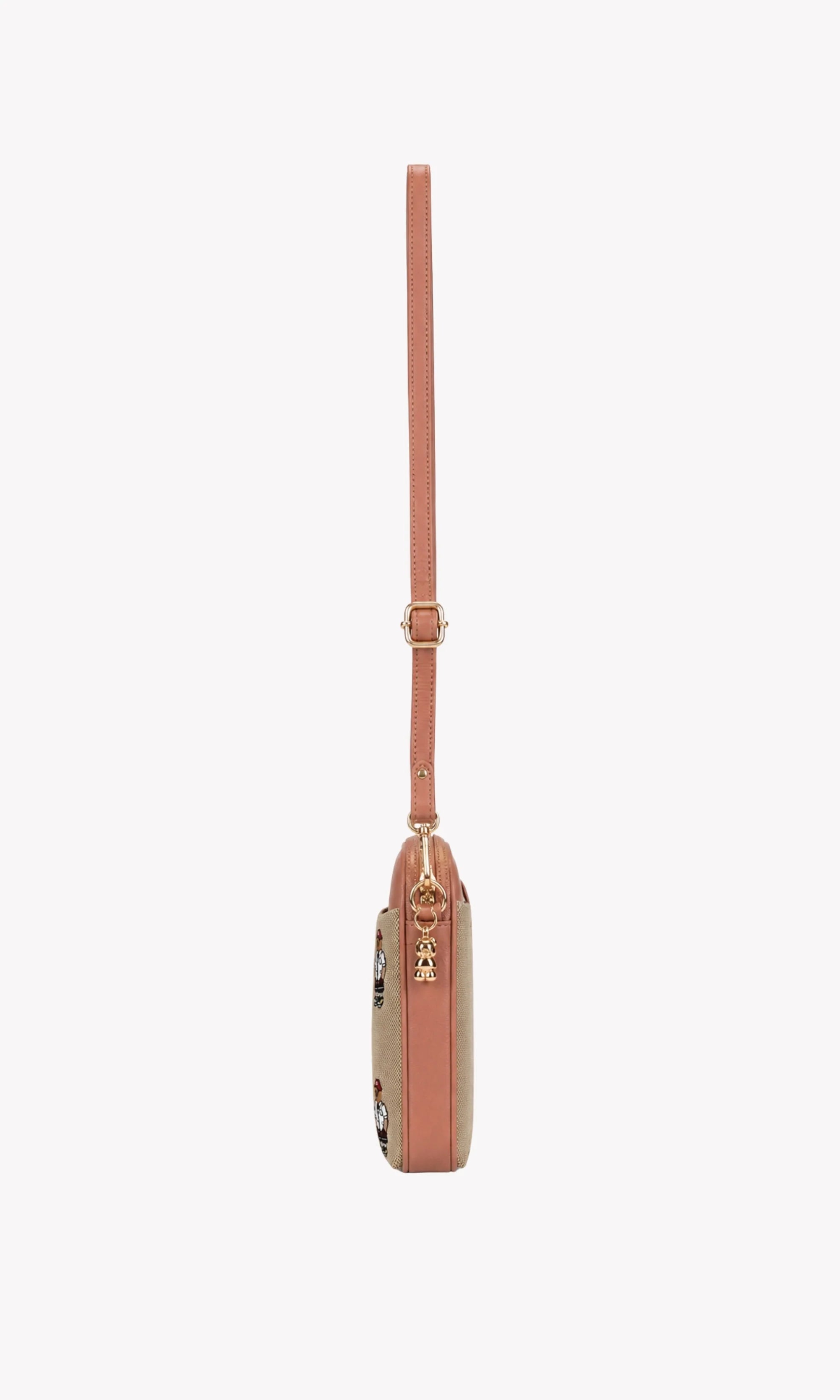 Beige & Pink Mobile Sling Bag-Global Republic