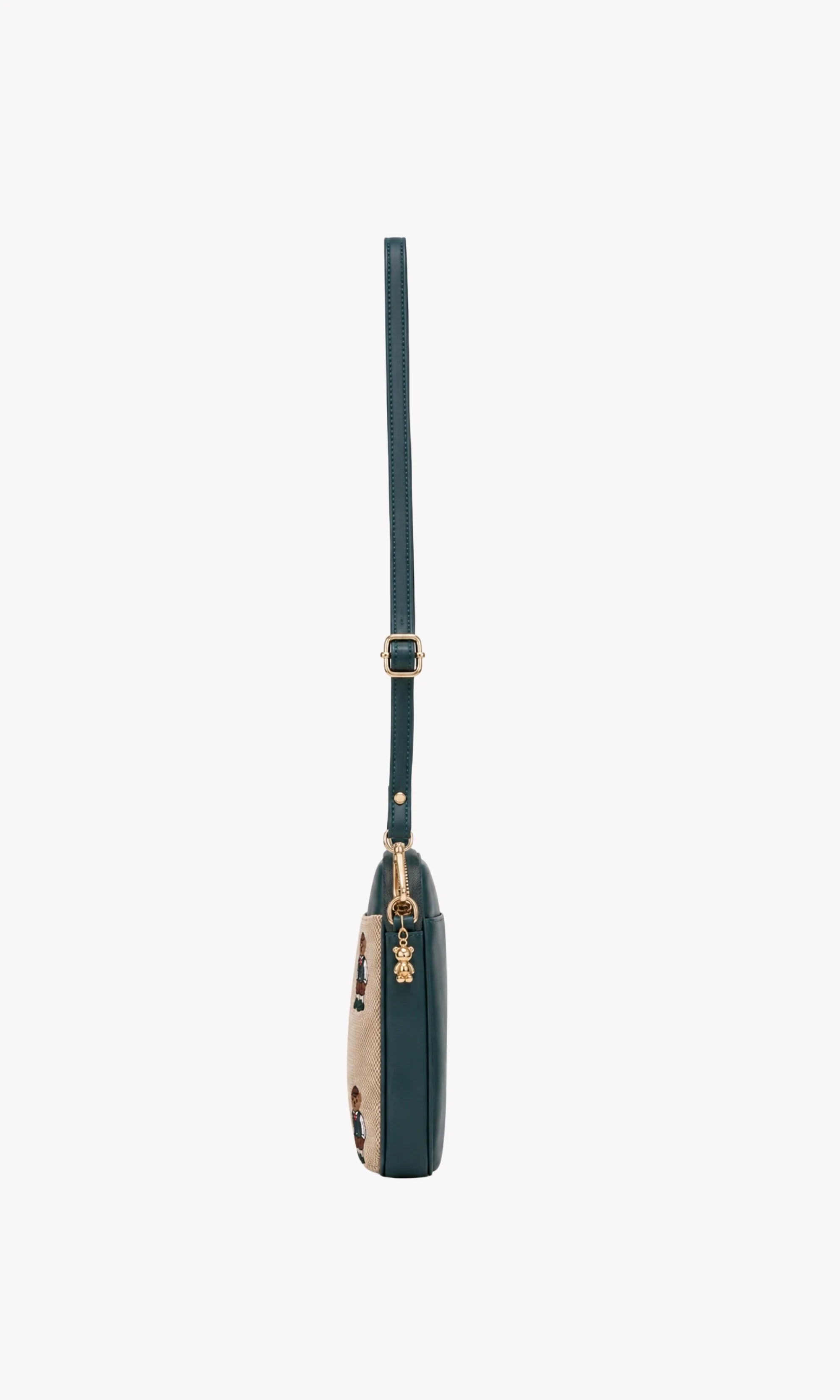 Beige & Green Mobile Sling Bag-Global Republic