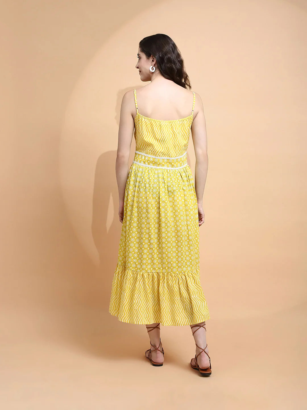 Mustard Cotton Loose Fit Dress - Global Republic