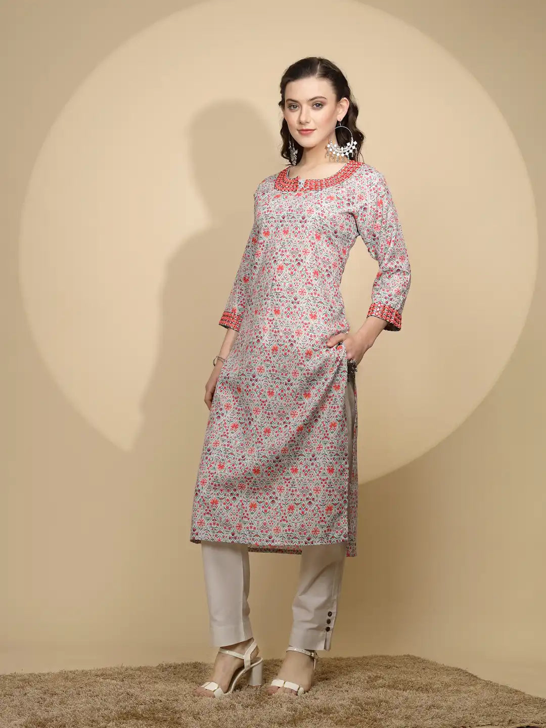 Multicolor Cotton Printed Kurta - Global Republic