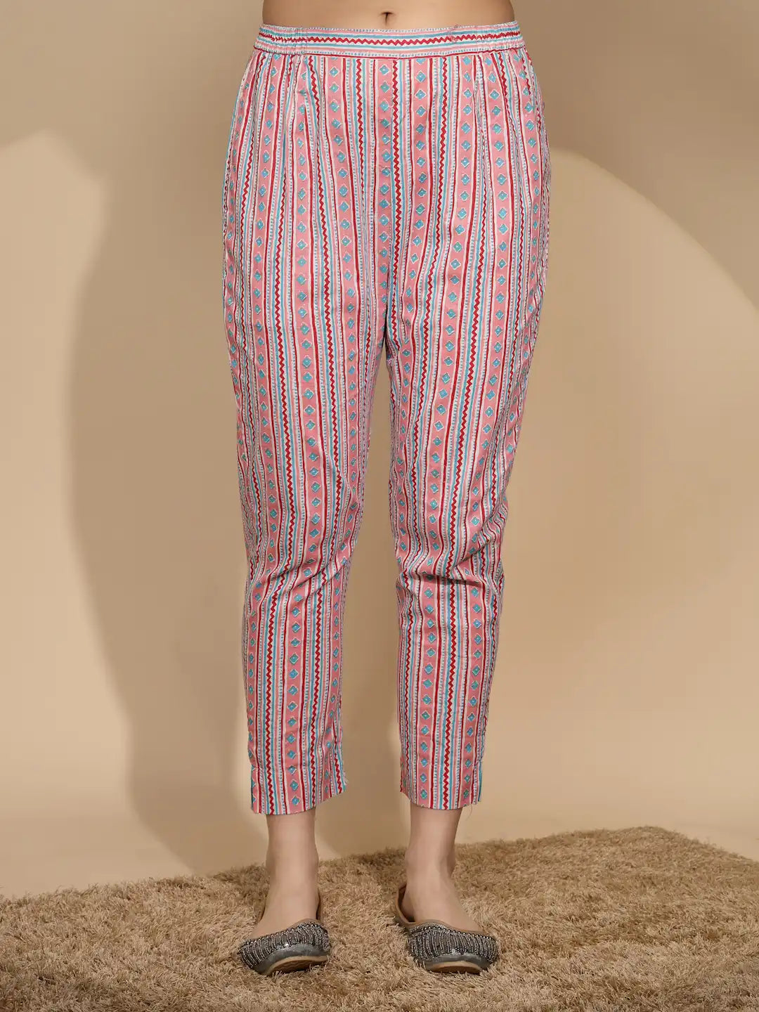 Pink Cotton Printed Kurta Set - Global Republic