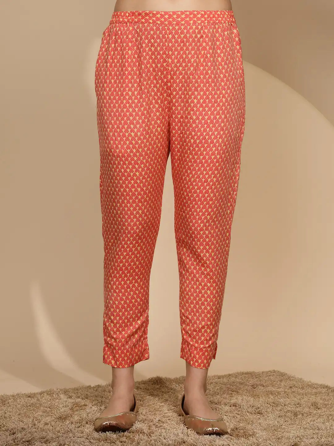 Yellow Printed Cotton Blend Kurta Set - Global Republic