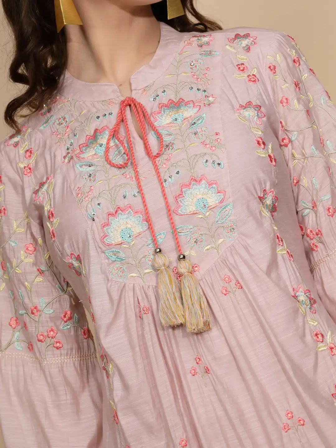 Lilac Cotton Regular Fit Kurta For Women - Global Republic