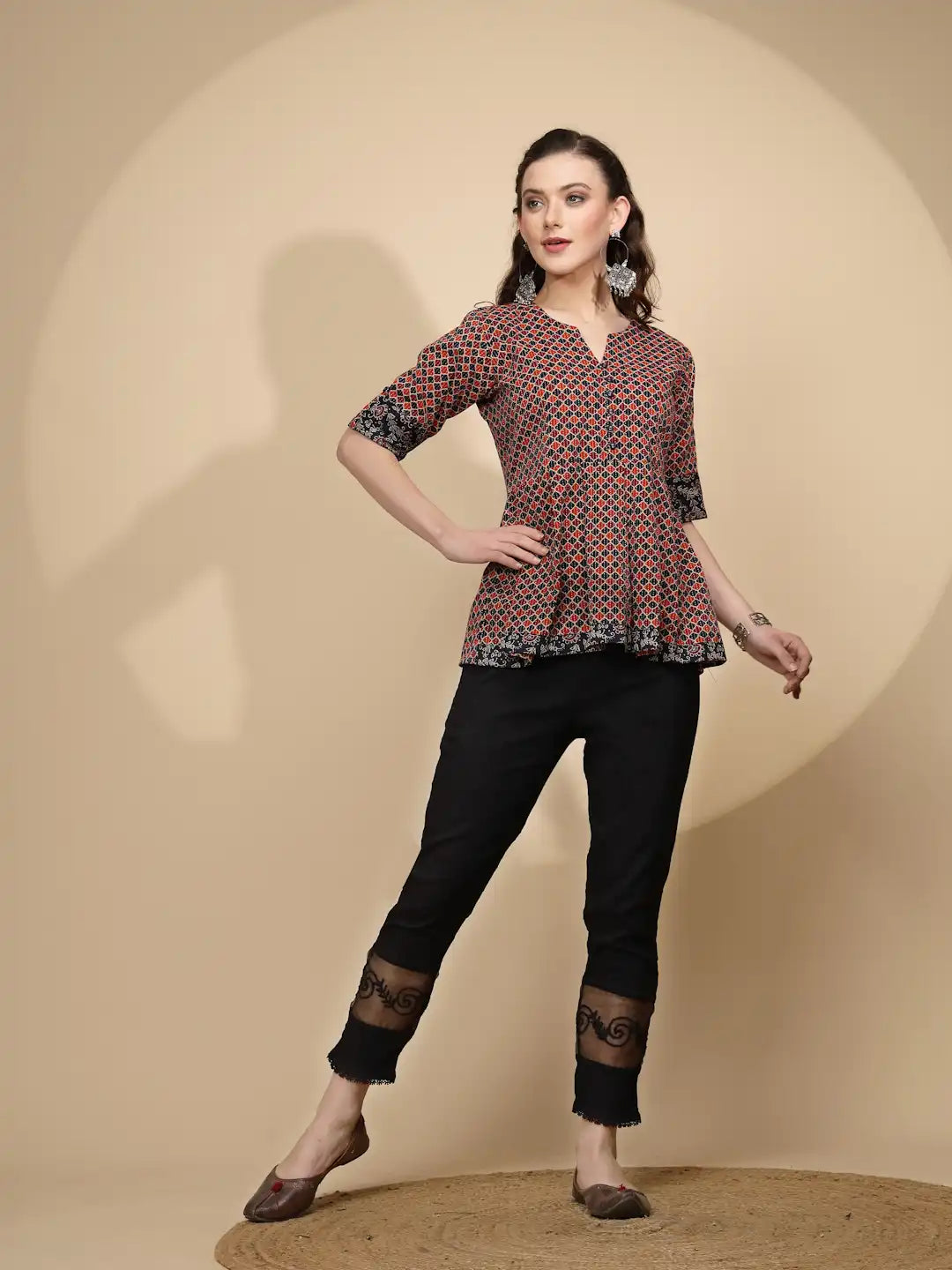 Maroon Regular Fit Tunic For Women - Global Republic