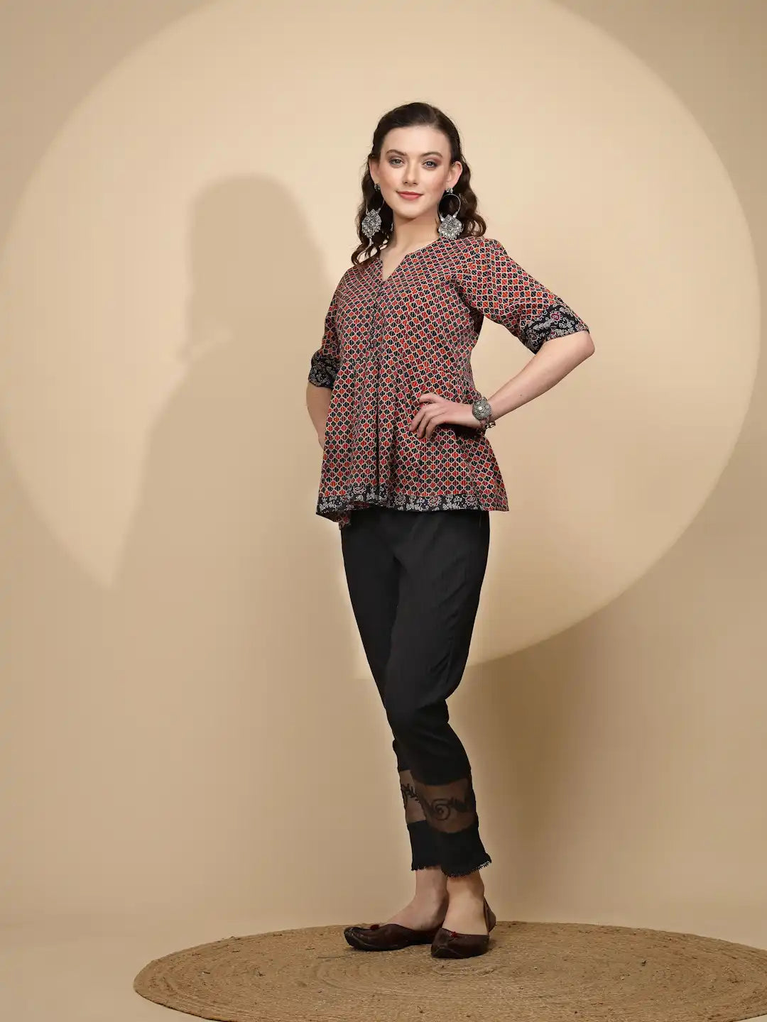 Maroon Regular Fit Tunic For Women - Global Republic