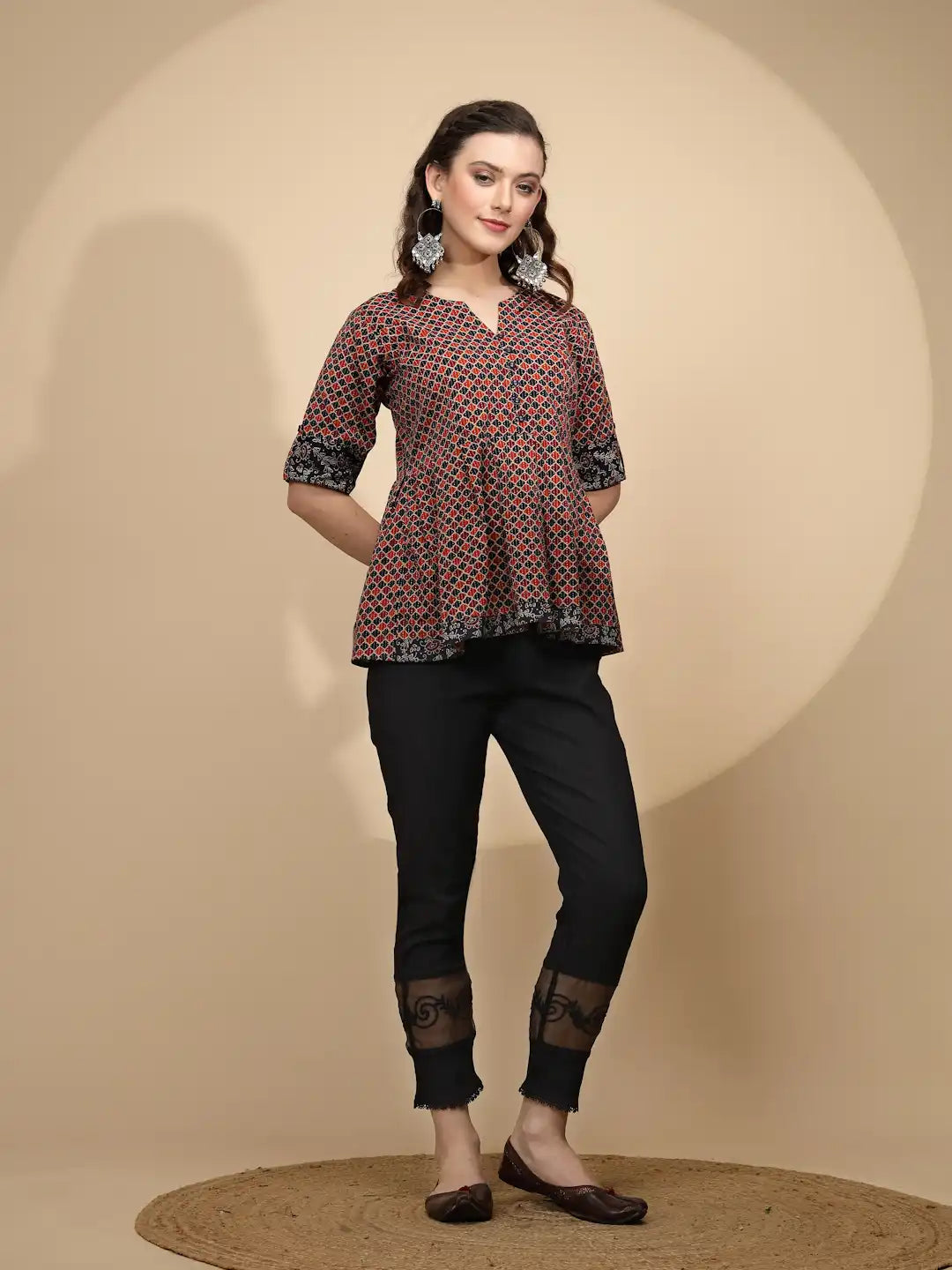 Maroon Regular Fit Tunic For Women - Global Republic