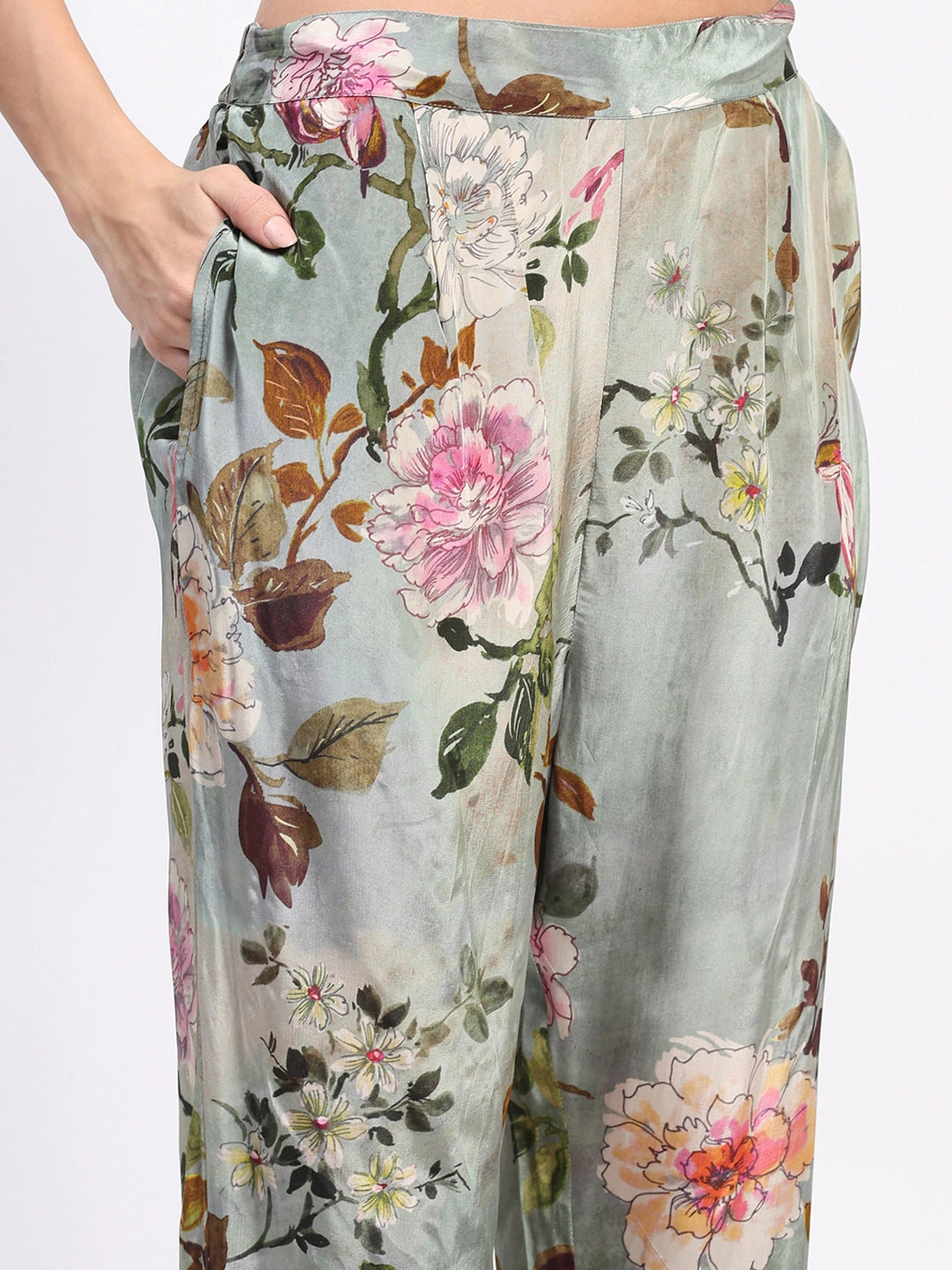 Olive Floral Beaded Collar Ethnic Set - Global Republic