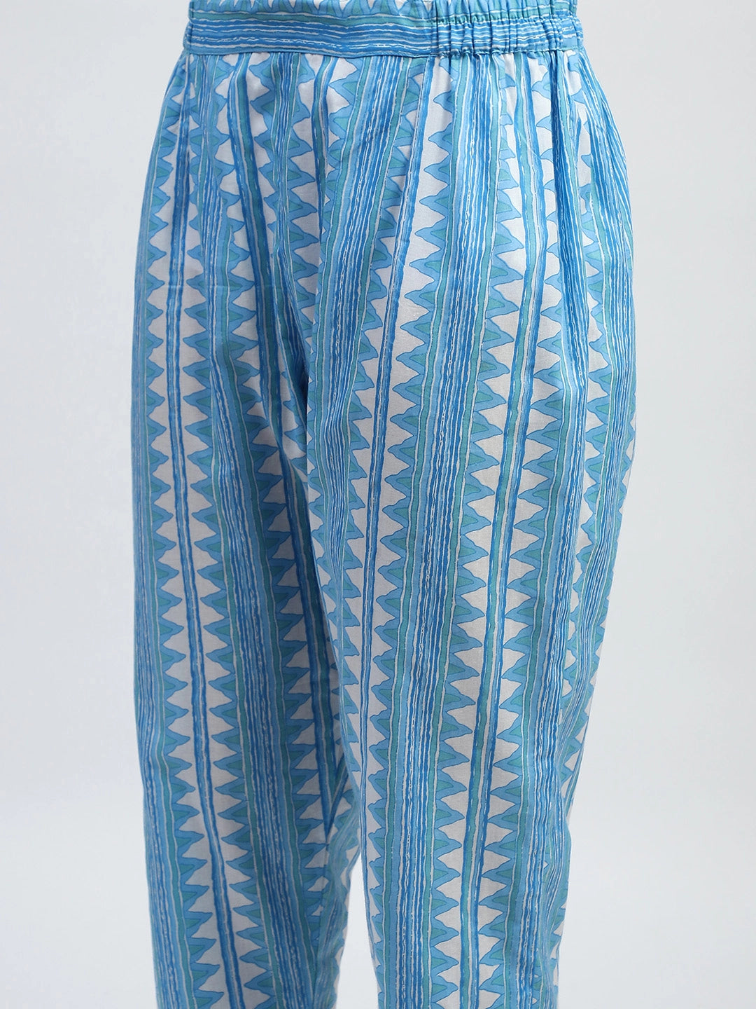 Blue Printed Cotton Suit Set - Global Republic