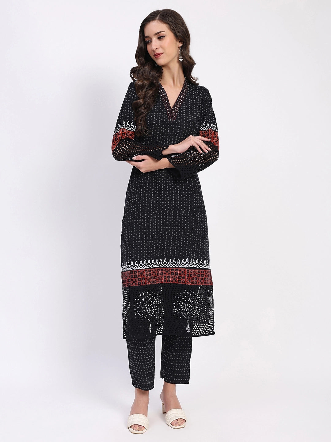 Black Cotton Kurta Set - Global Republic